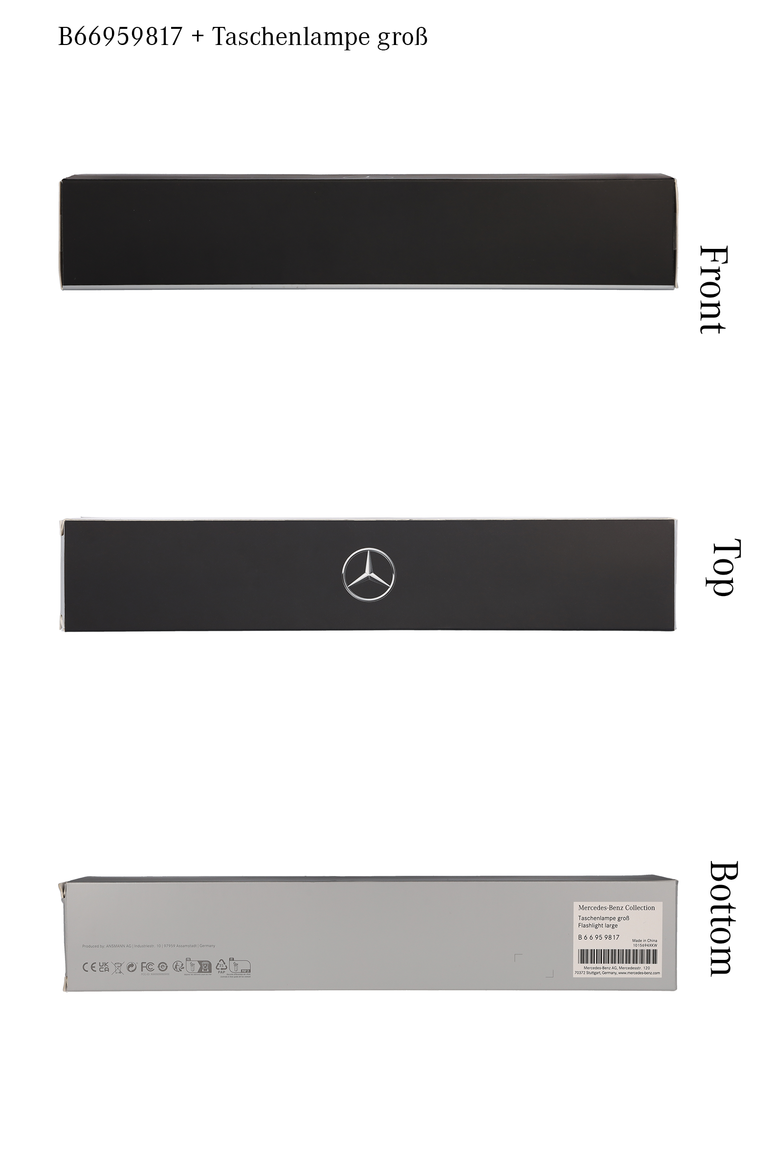 LED-Taschenlampe, groß - schwarz, Aluminium, Ansmann