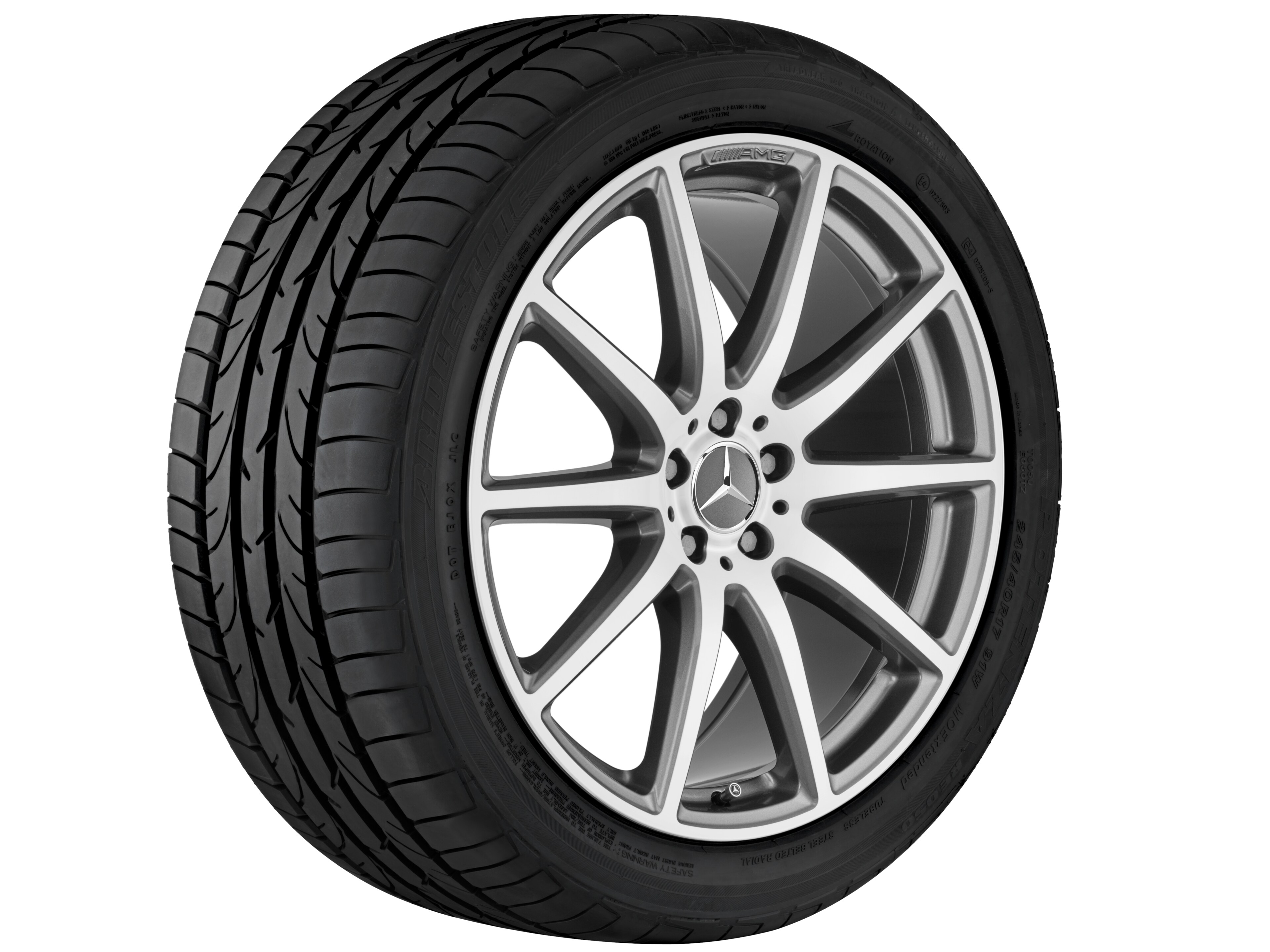 AMG 10-Speichen-Rad, 53,3 cm (21 Zoll) - 11,5 J x 21 ET 42, titangrau, glanzgedreht