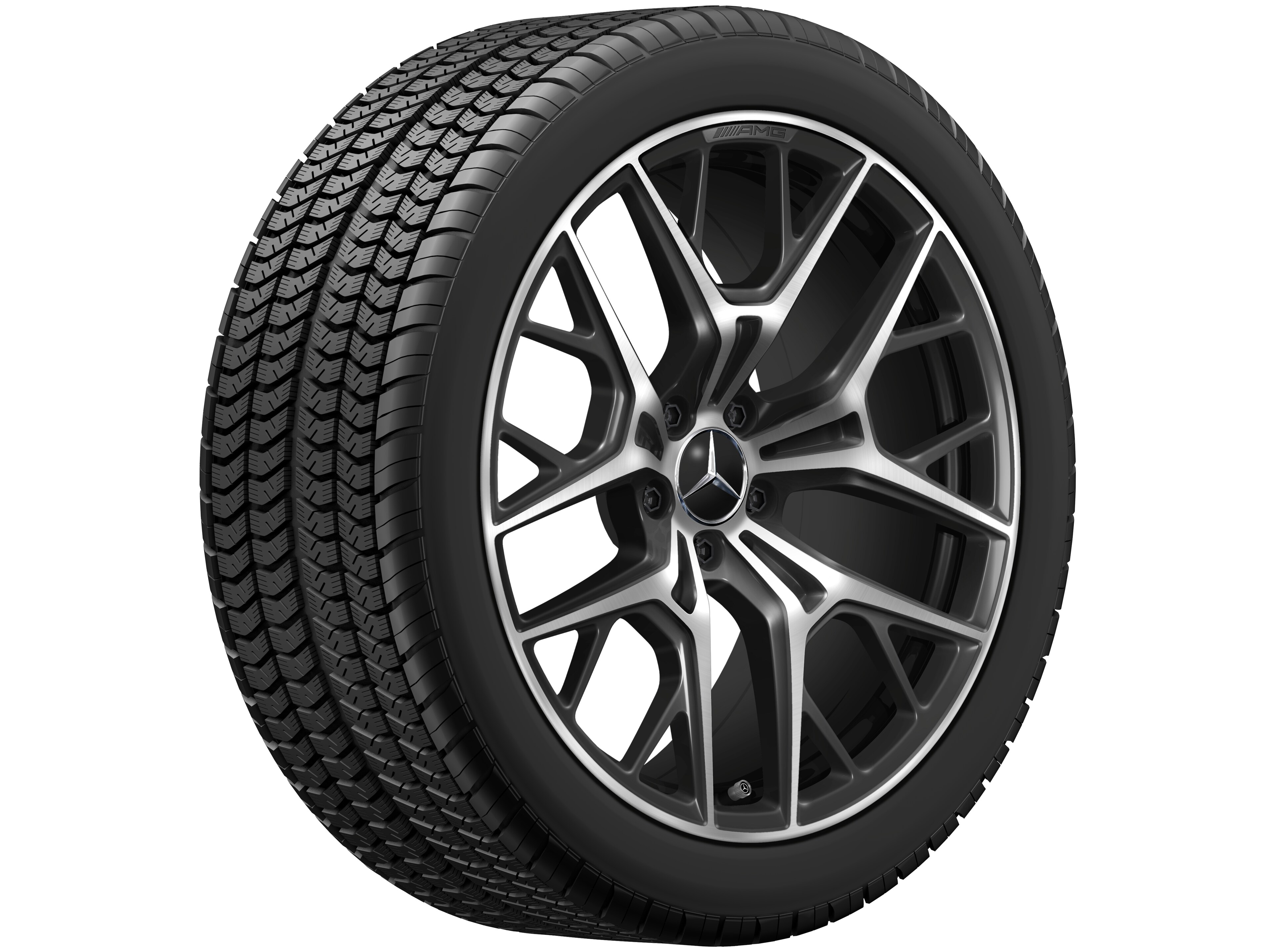 AMG Leichtmetallrad, im Kreuzspeichen-Design, 50,8 cm (20 Zoll) - 9 J x 20 ET 32, schwarz, glanzgedreht