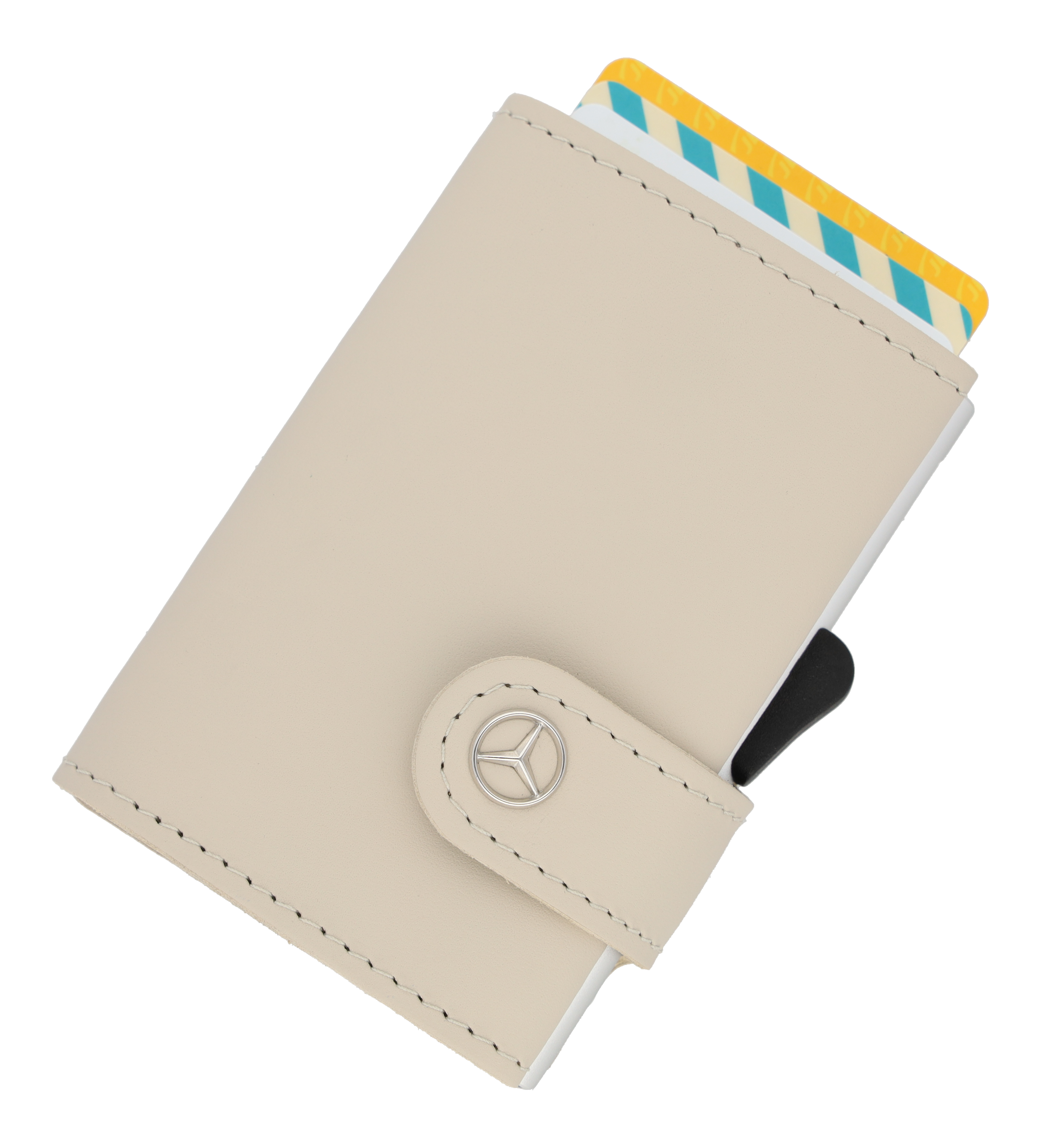 Mini-porte-monnaie, Upcycling - beige macchiato, Cuir de veau
