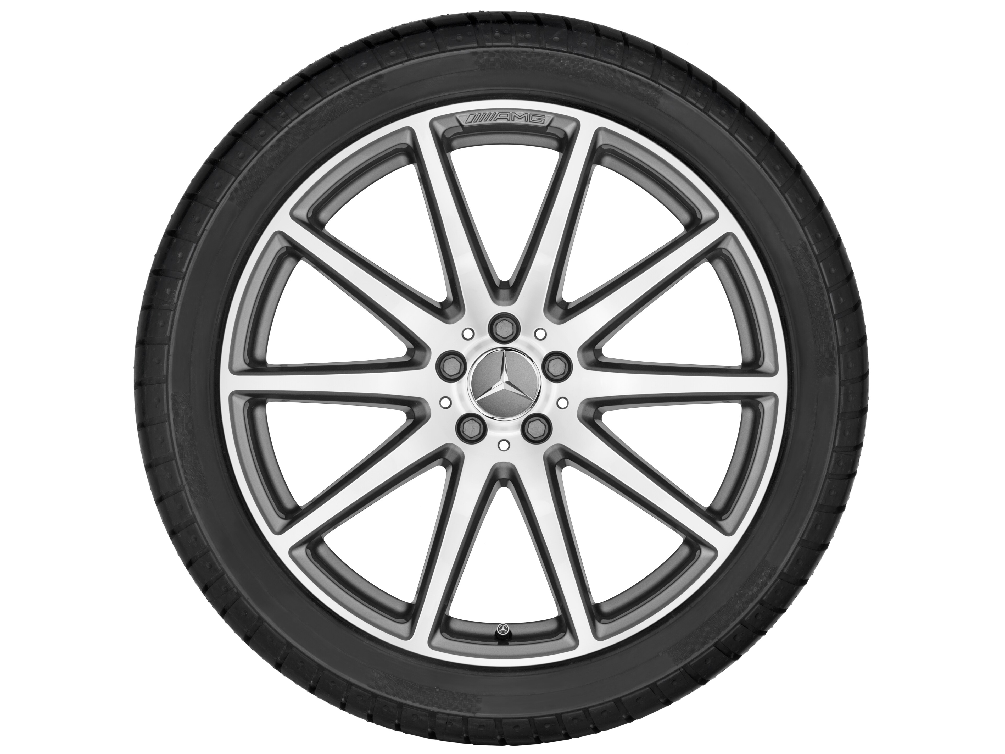 AMG 10-Speichen-Rad, 53,3 cm (21 Zoll) - 11,5 J x 21 ET 42, titangrau, glanzgedreht