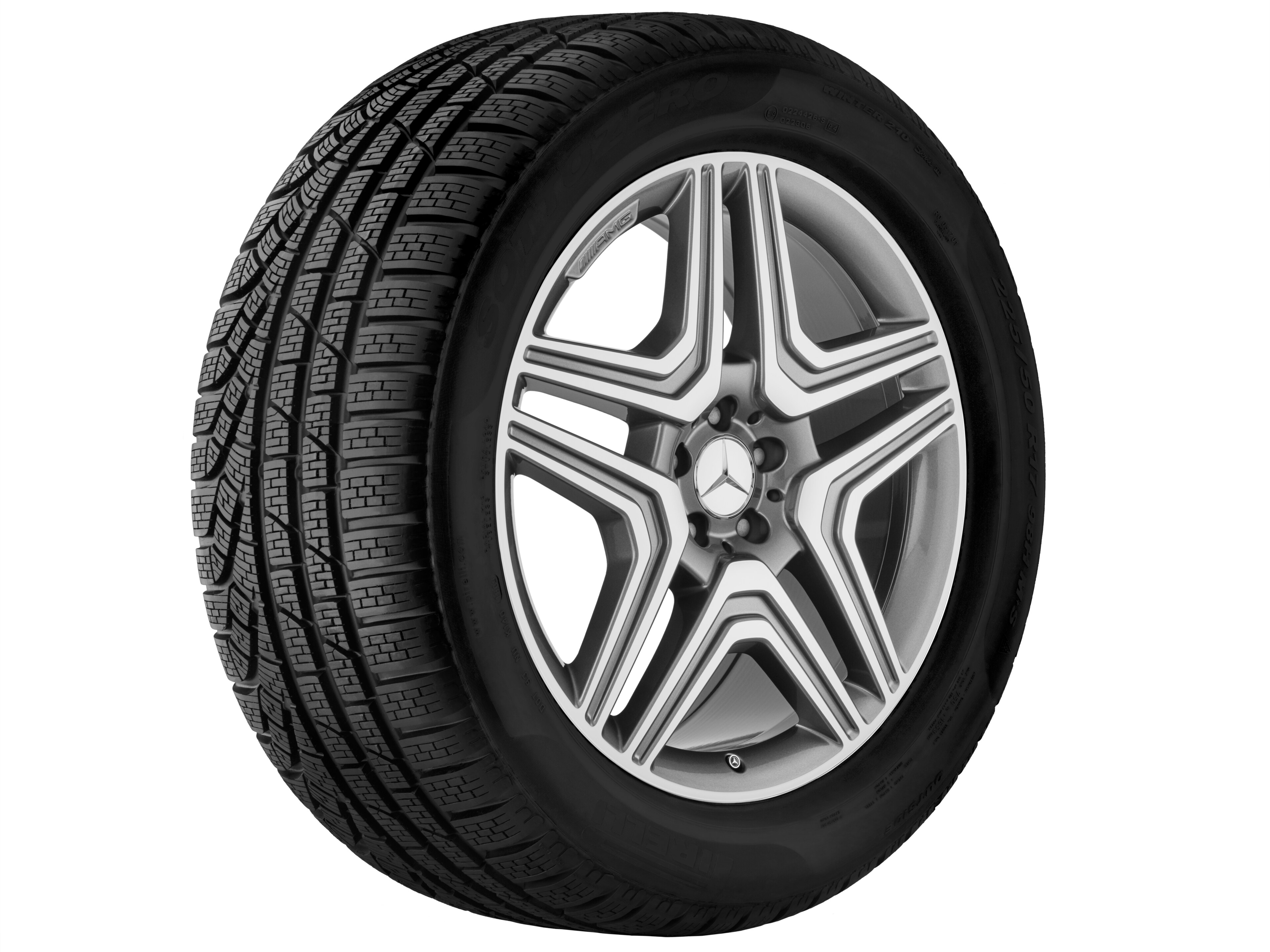 AMG 5-Doppelspeichen-Rad, 53,3 cm (21 Zoll) - 10 J x 21 ET 56, titangrau, glanzgedreht