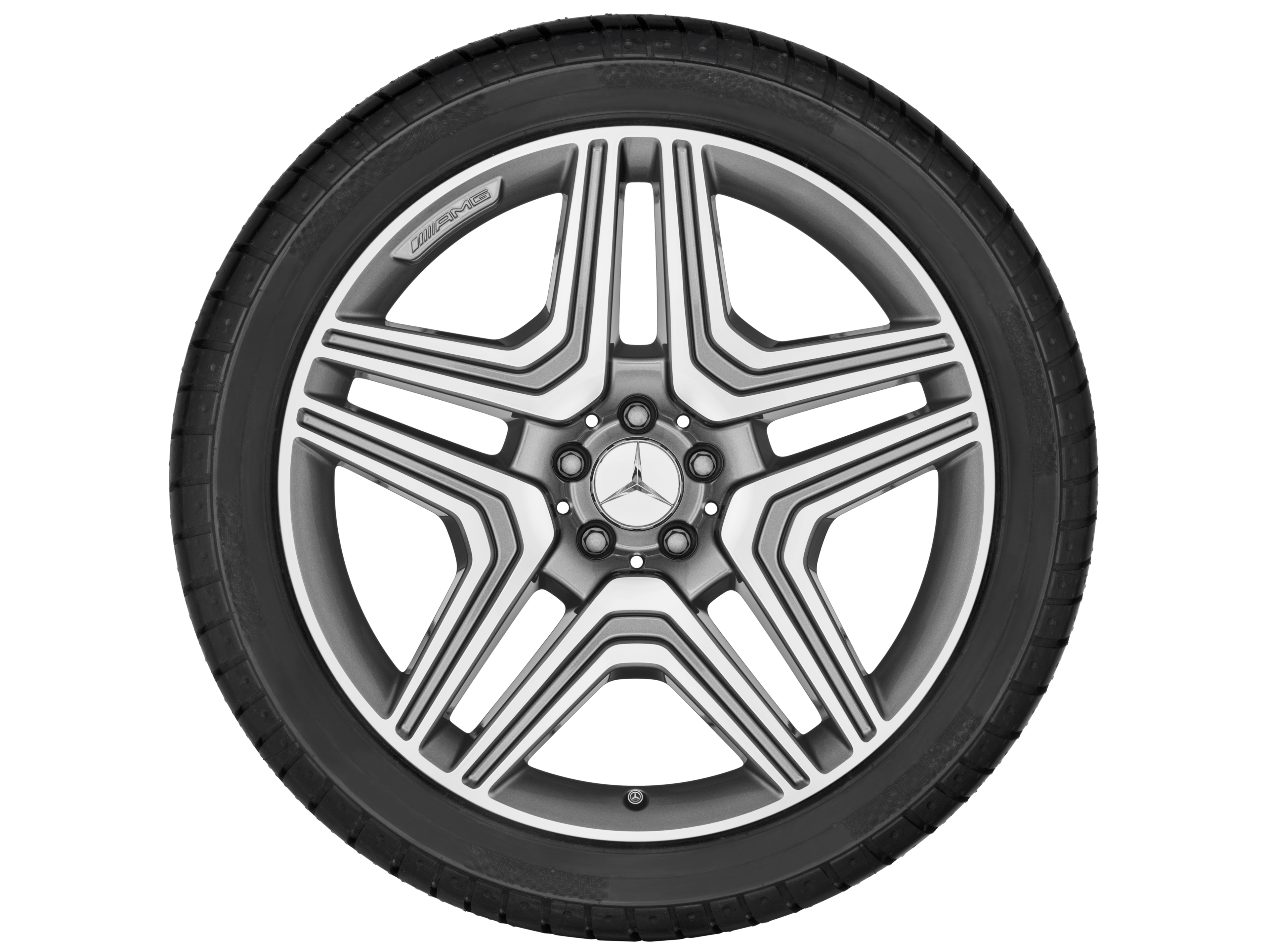 AMG 5-Doppelspeichen-Rad, 53,3 cm (21 Zoll) - 10 J x 21 ET 56, titangrau, glanzgedreht