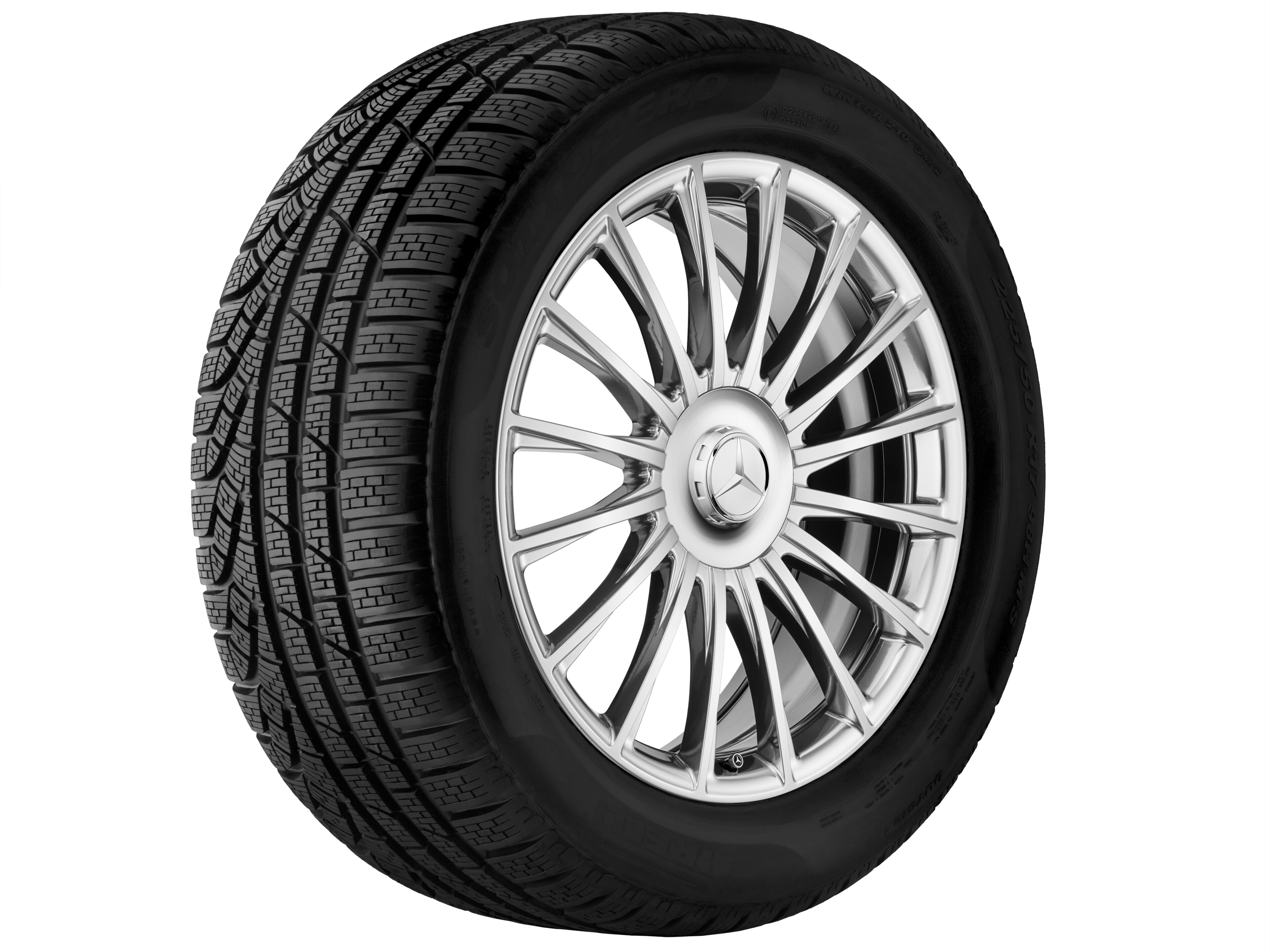 Vielspeichen-Rad, 50,8 cm (20 Zoll) - 8,5 J x 20 ET 38, silberfarben, poliert