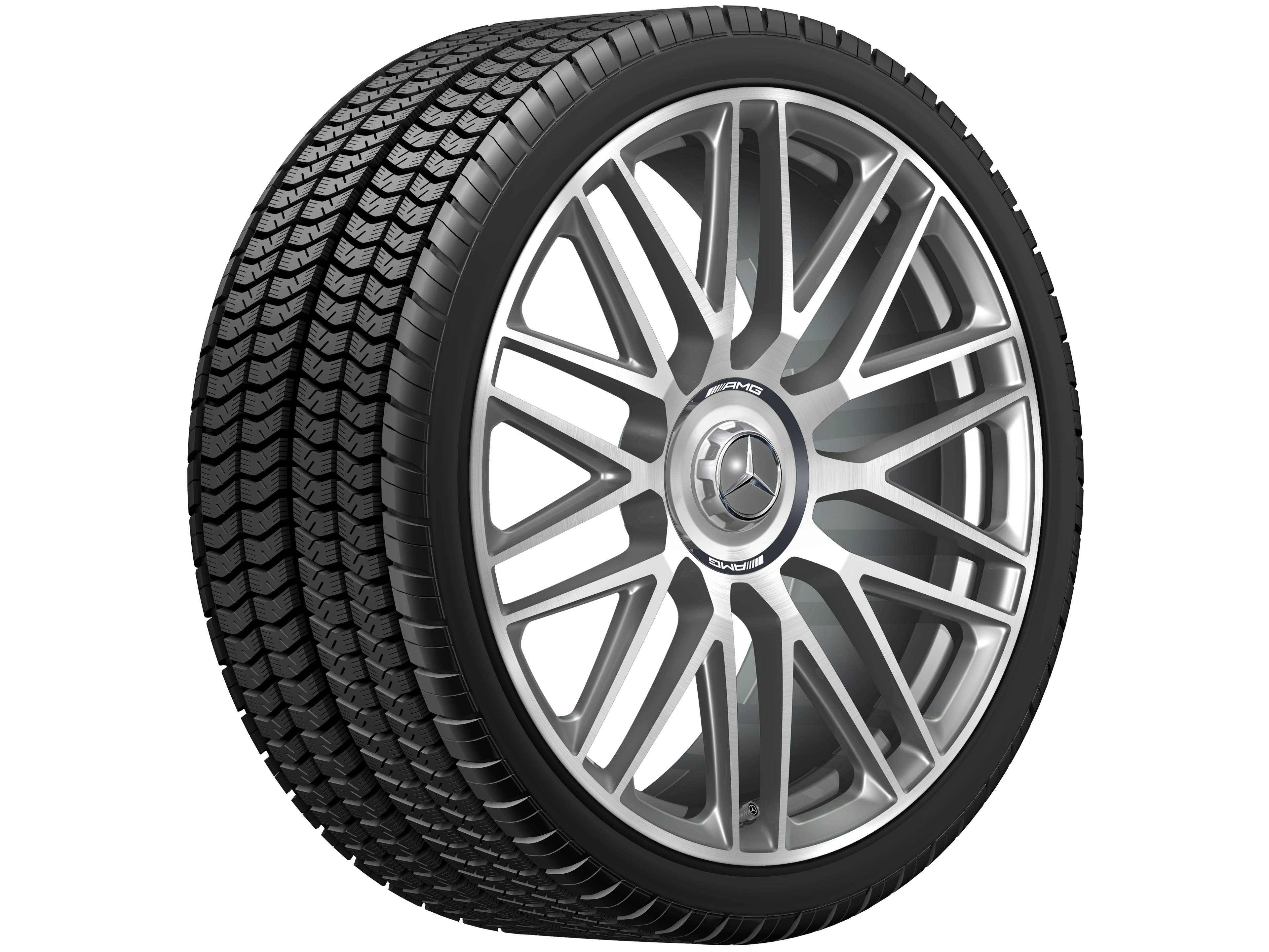 AMG Schmiederad im 10-Doppelspeichen-Design, 53,3 cm (21 Zoll) - 10,5 J x 21 ET 42, titangrau, glanzgedreht
