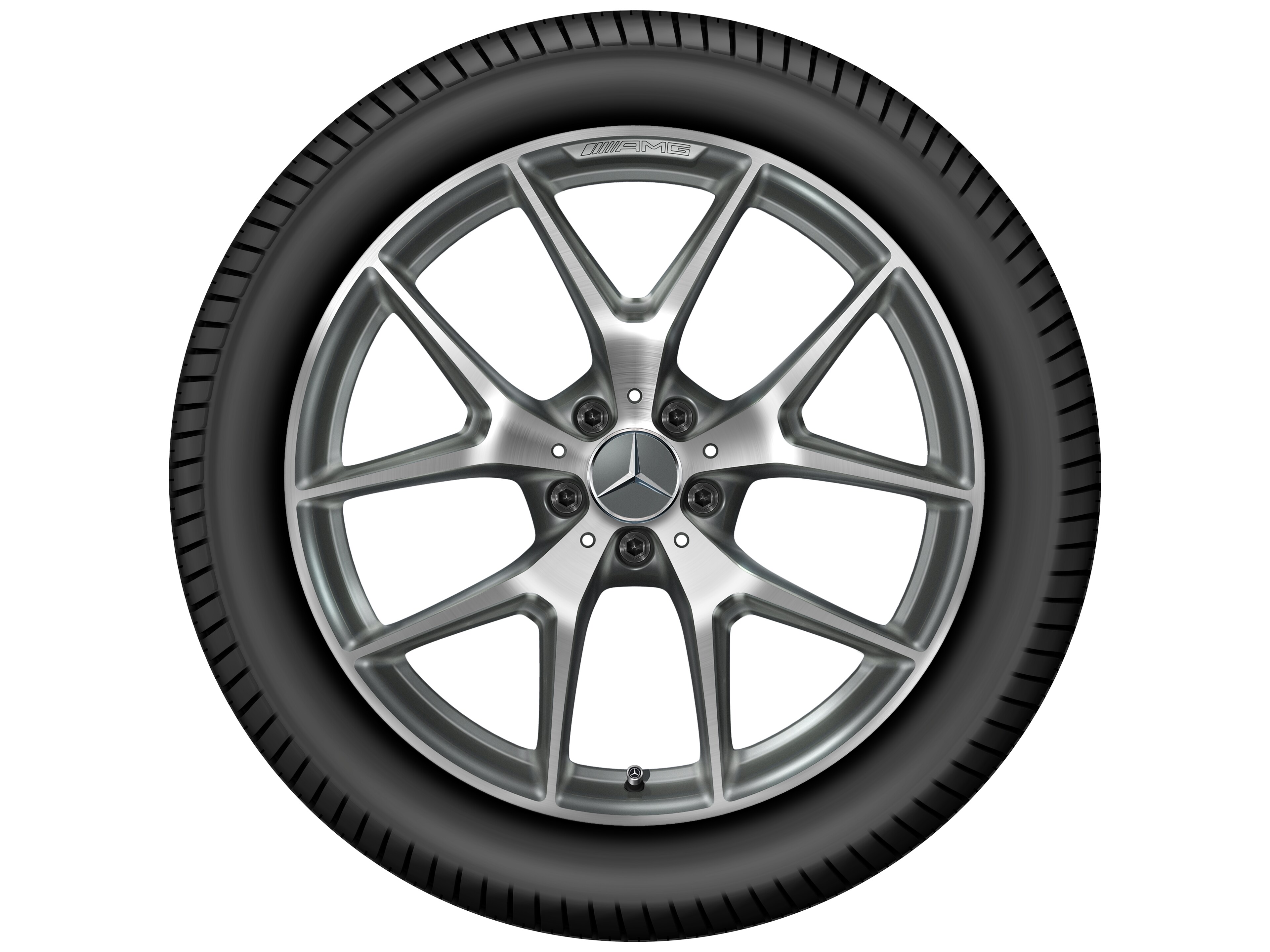 AMG Kreuzspeichen-Rad, 50,8 cm (20 Zoll) - 8,5 J x 20 ET 40, titangrau, glanzgedreht