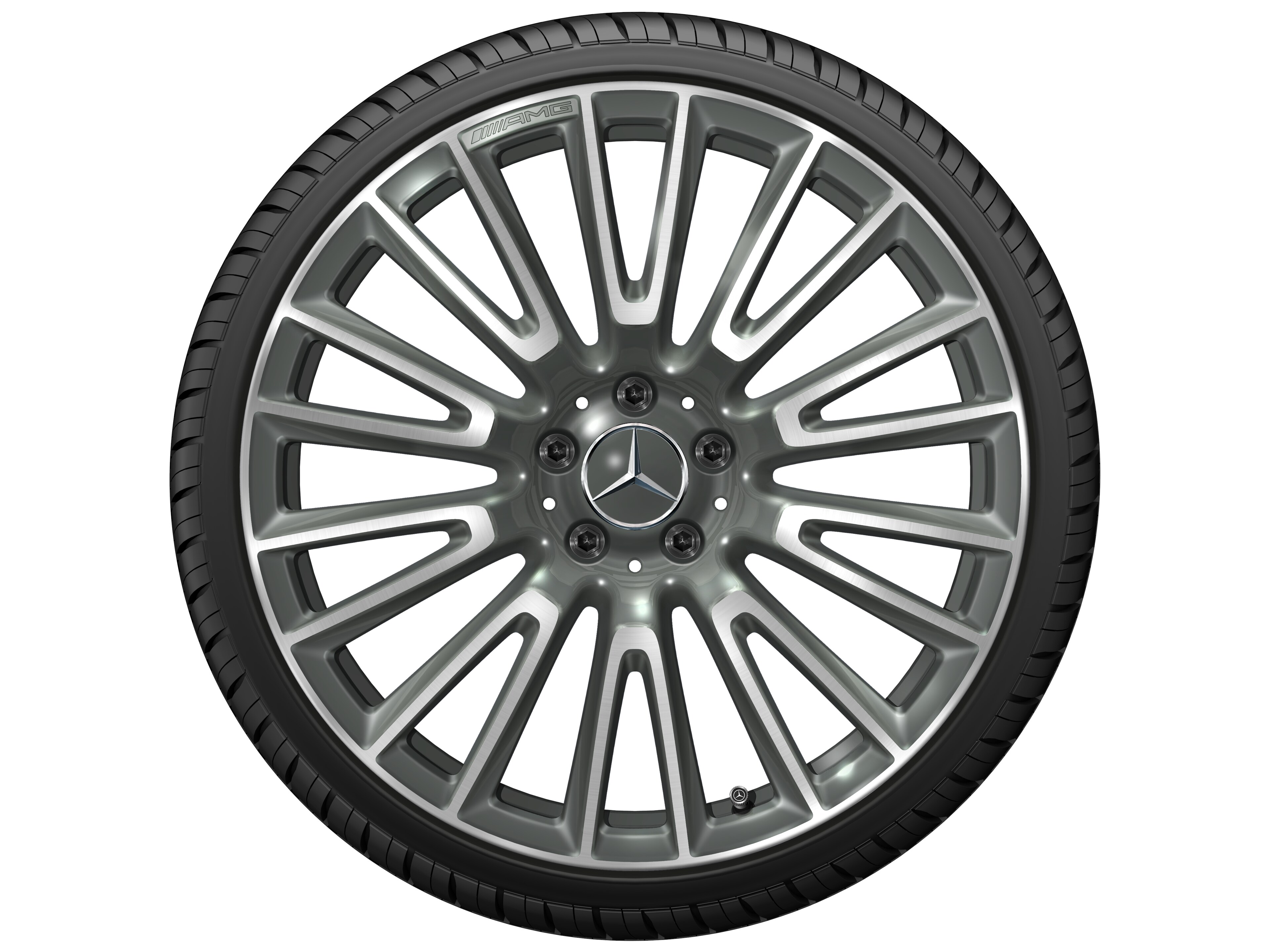 AMG Leichtmetallrad, im 10-Doppelspeichen-Design, 50,8 cm (20 Zoll) - 10,5 J x 20 ET 43, grau Himalaya, glanzgedreht