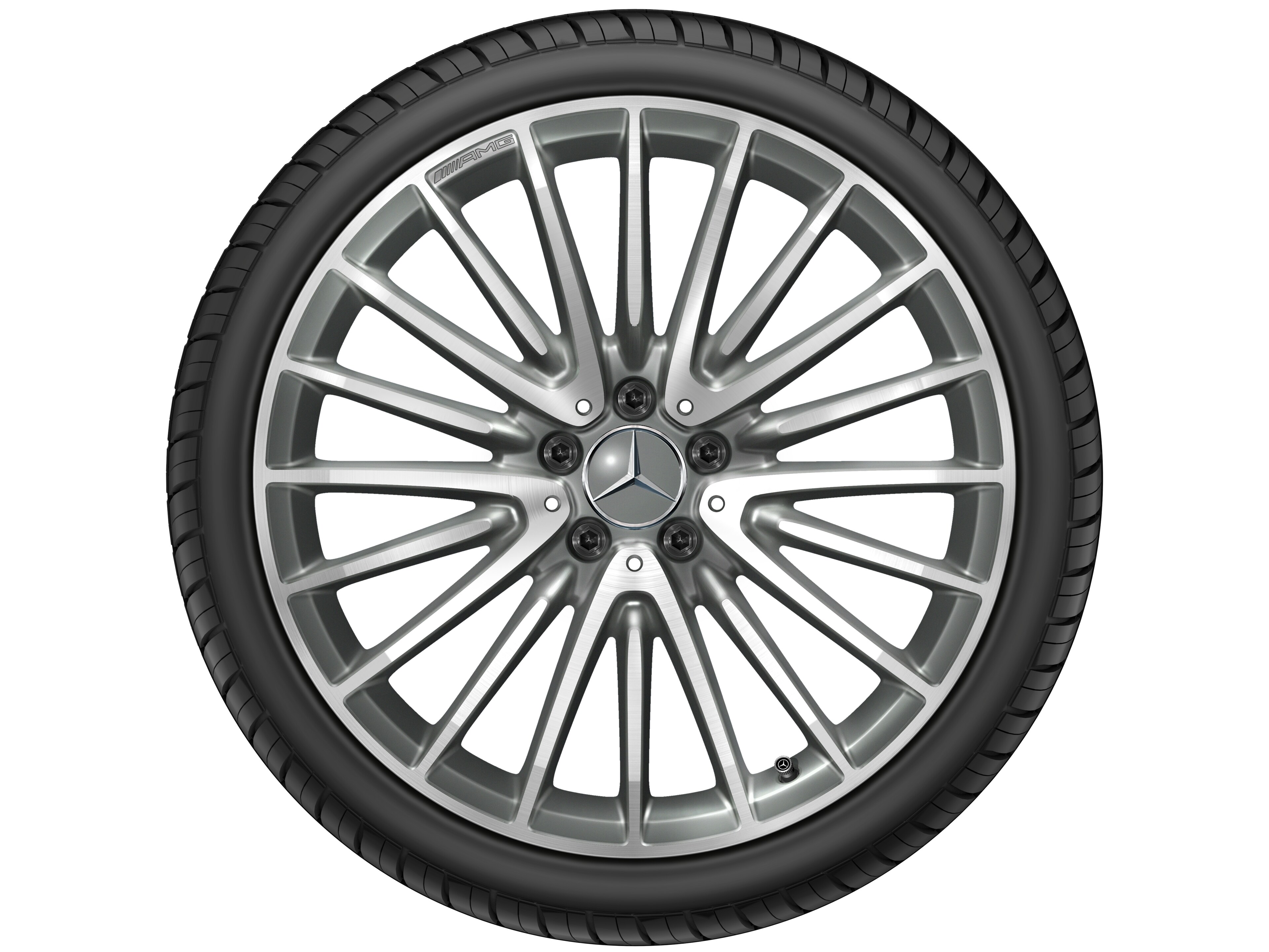 AMG Vielspeichen-Rad, 50,8 cm (20 Zoll) - 8 J x 20 ET 10, titangrau, glanzgedreht