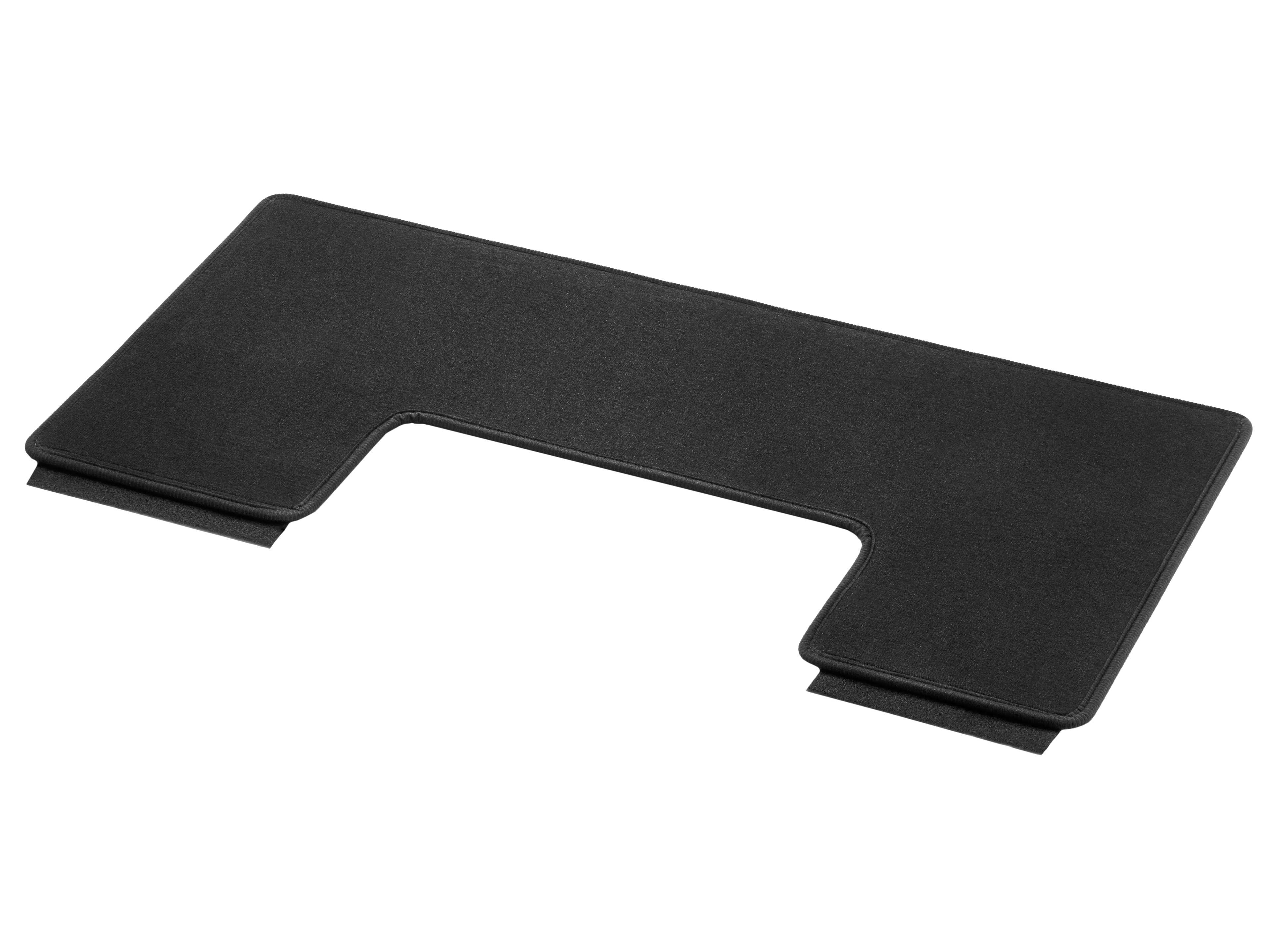 Veloursmatten, Gepäckraum, mit Einfachschiene, 1-teilig, A1, kompakt, mit Laderaumunterteilung (YG4) - LL/RL, schwarz
