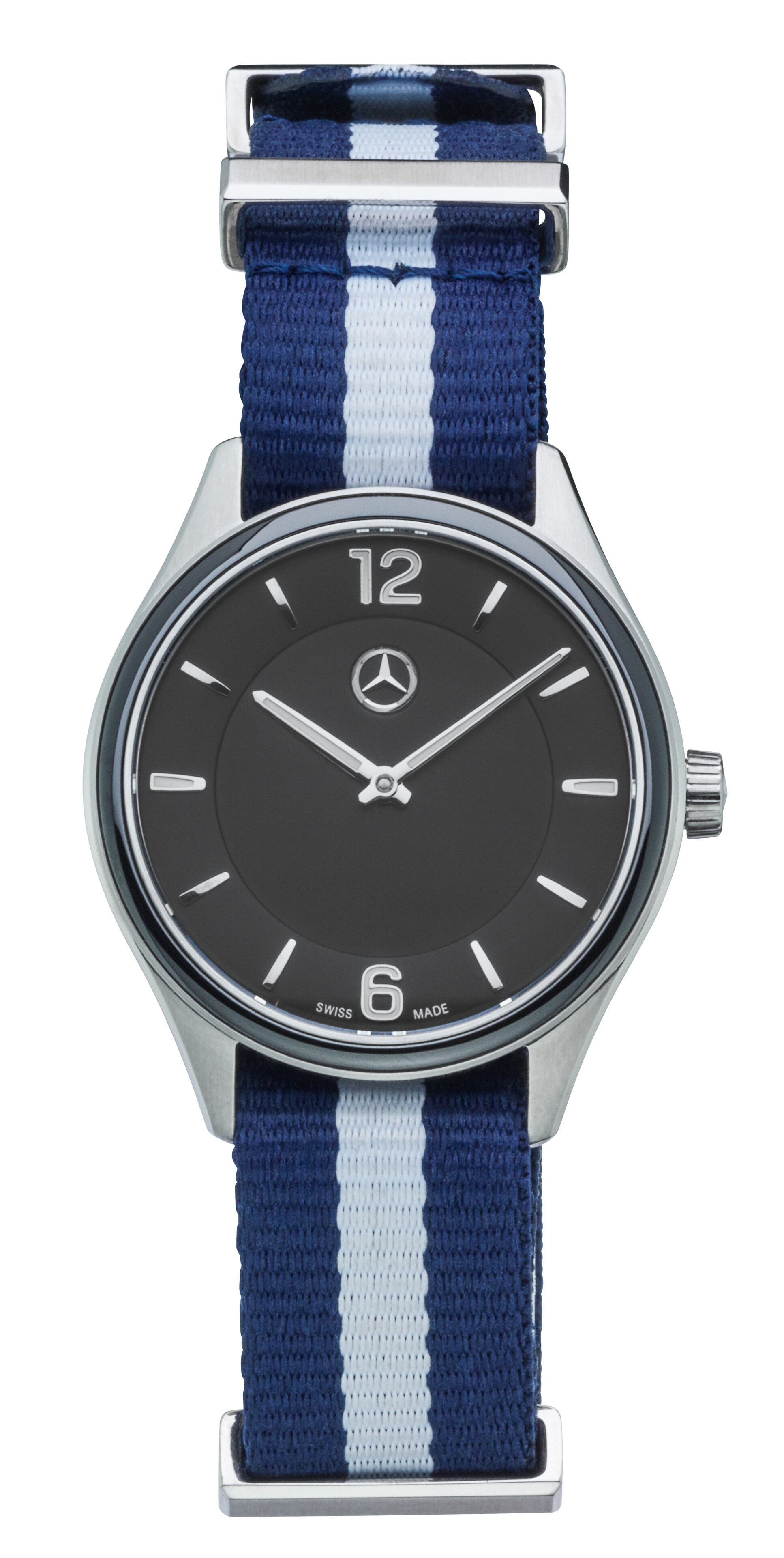 Montre, Femme, Mercedes-Benz, Fashion - noir / argenté / bleu, Acier inoxydable / Céramique / Nylon