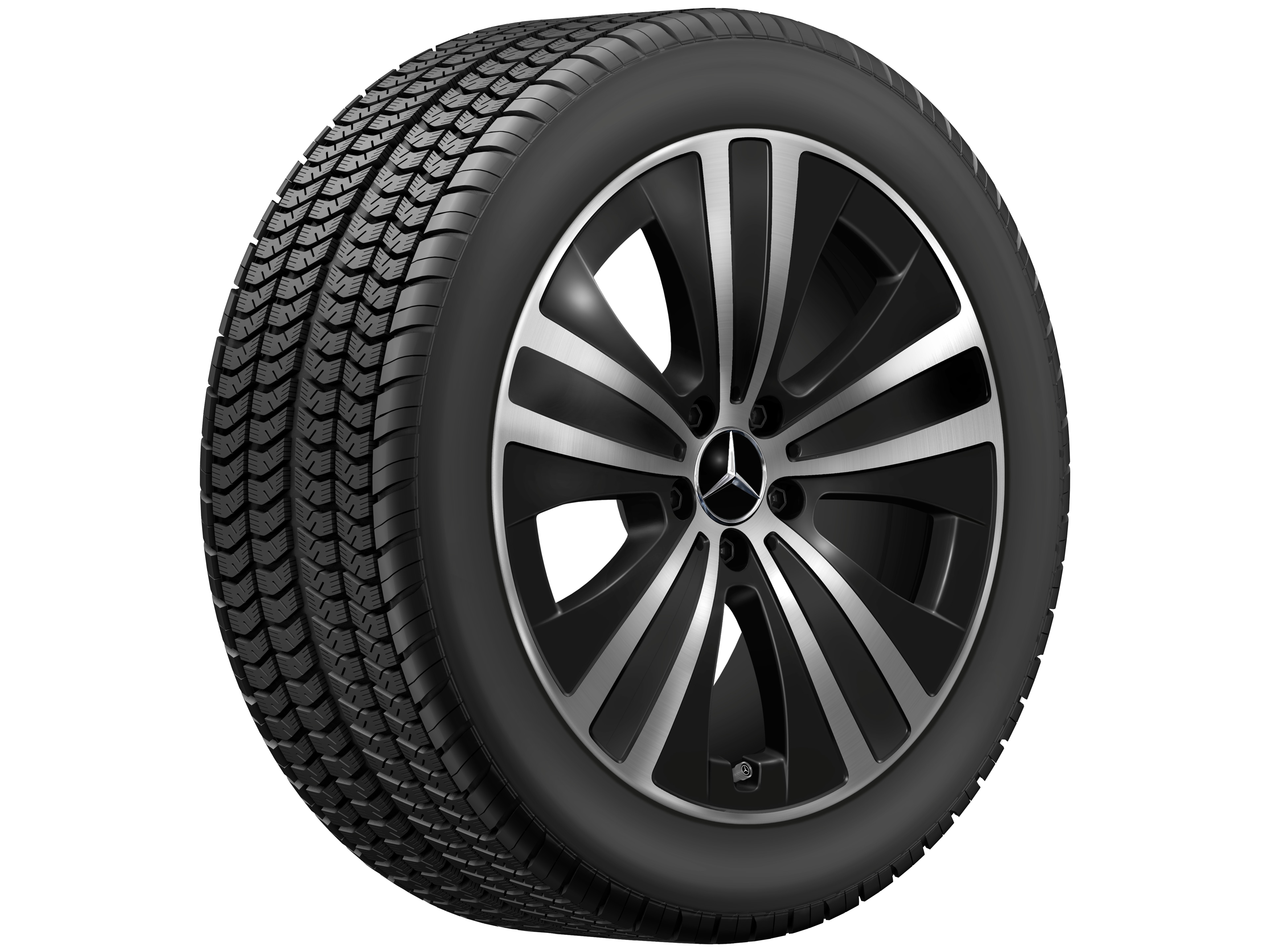 5-Speichen-Rad, 48,3 cm (19 Zoll) - 8,5 J x 19 ET 47,5, schwarz, glanzgedreht