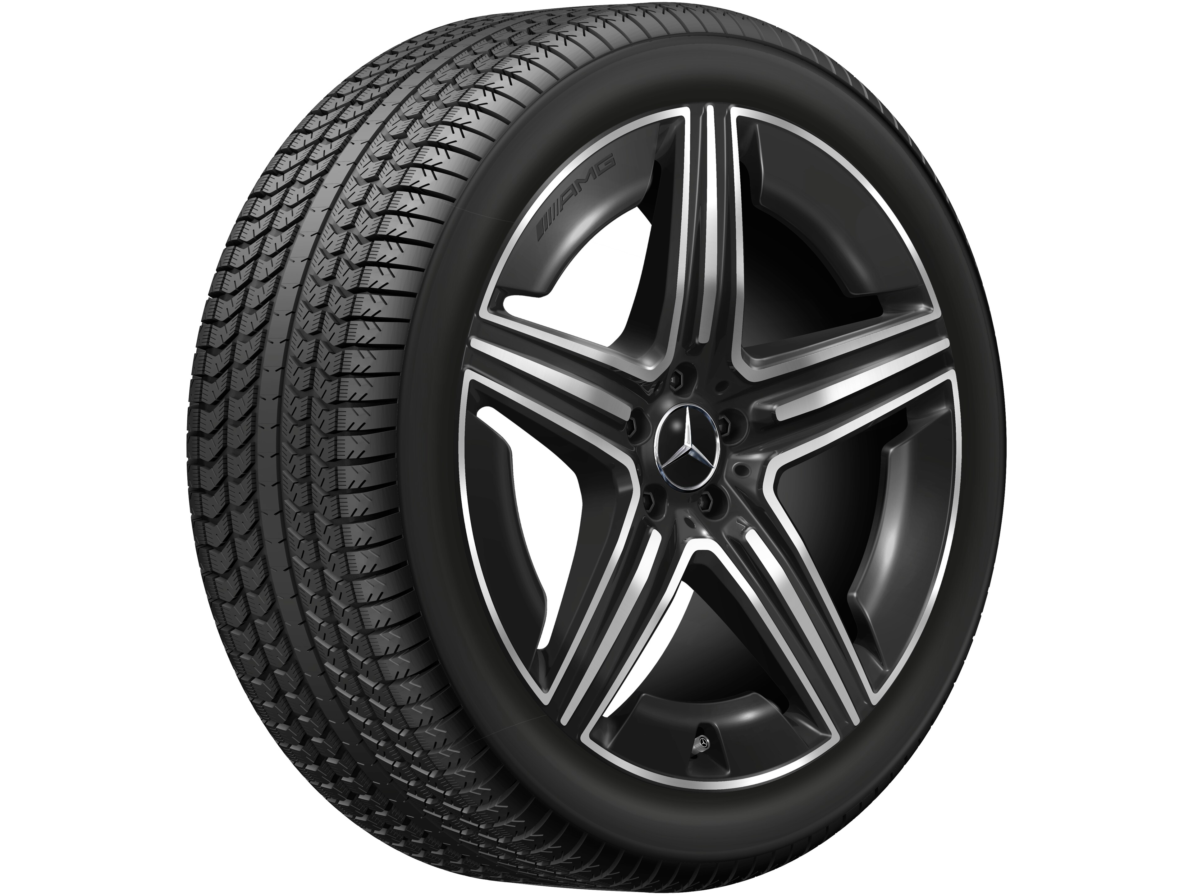 Jante AMG à 5 doubles branches, 53,3 cm (21 pouces) - 11 J x 21 ET 49, noir, finition brillante