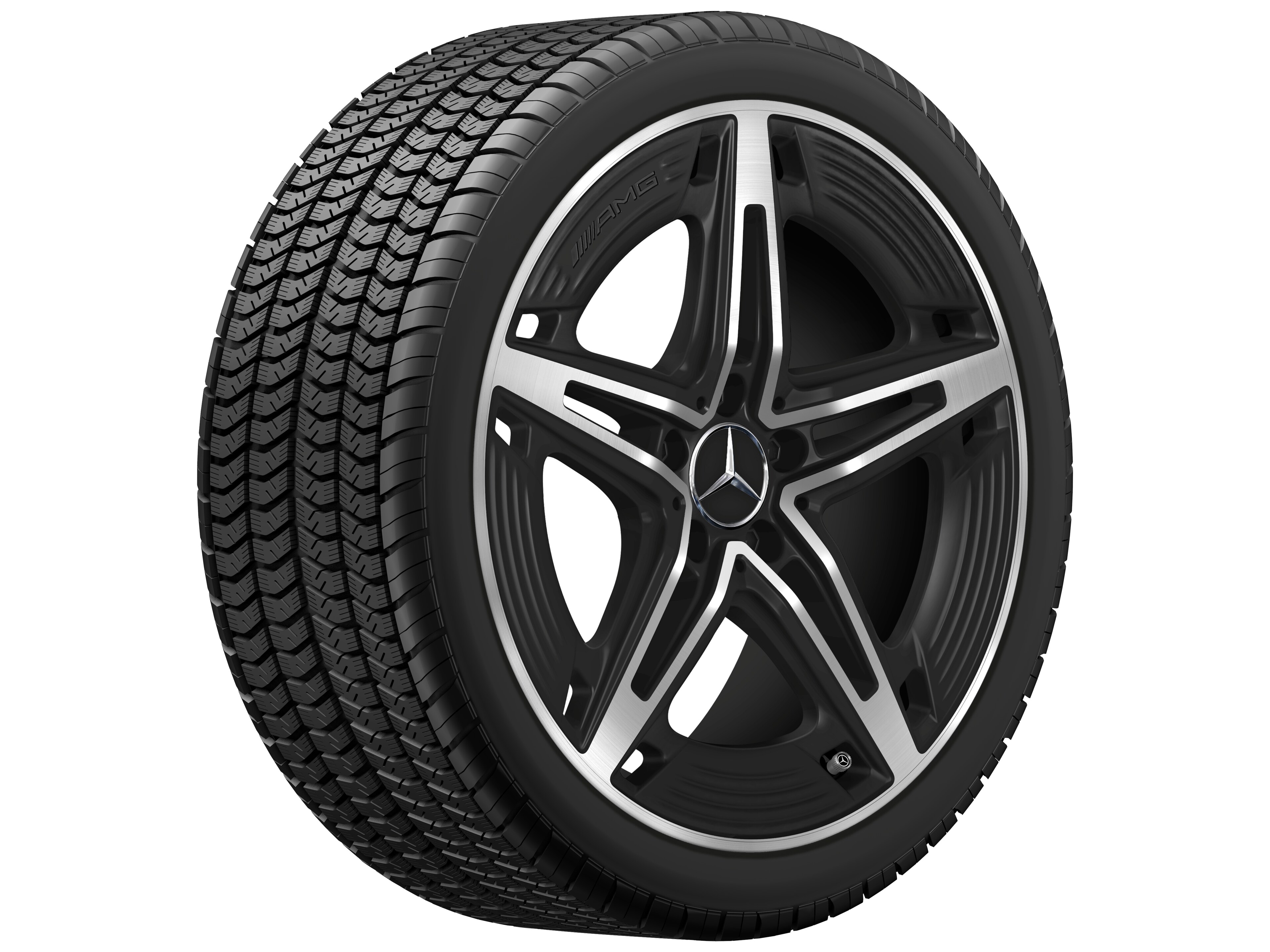 AMG 5-Speichen-Rad, 48,3 cm (19 Zoll) - 8,5 J x 19 ET 55,2, schwarz matt, glanzgedreht