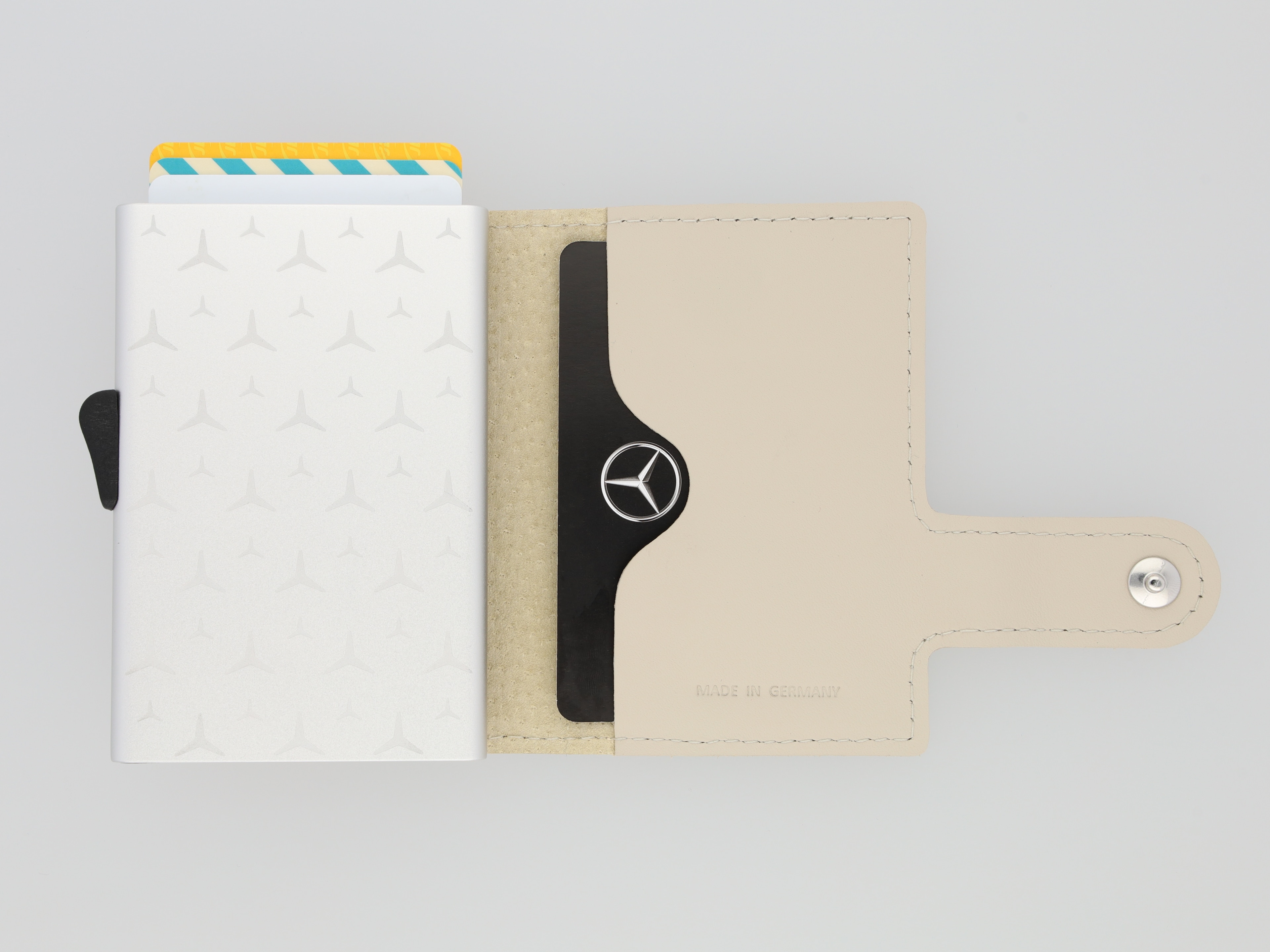 Mini-porte-monnaie, Upcycling - beige macchiato, Cuir de veau