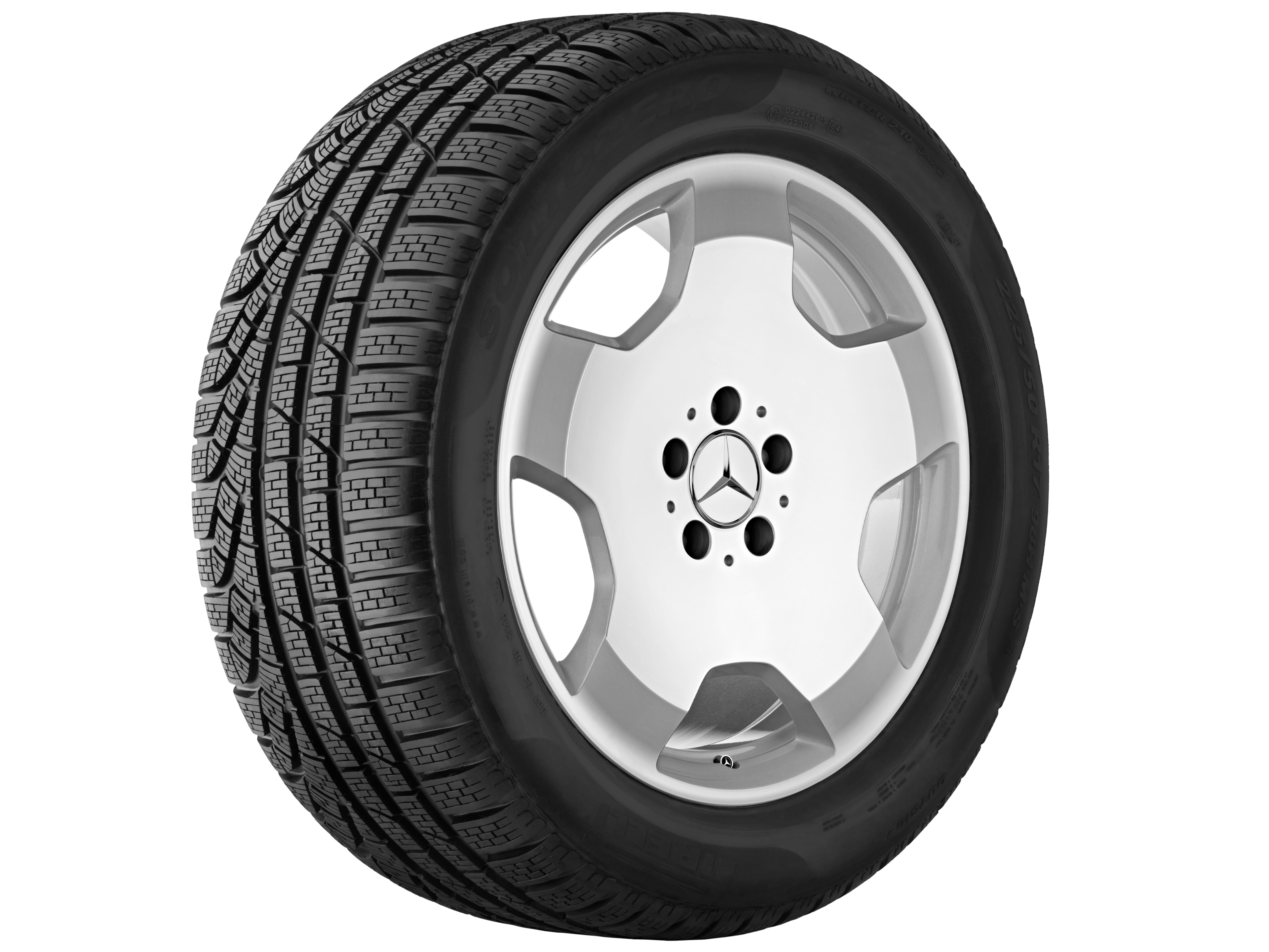 5-Speichen-Rad, 45,7 cm (18 Zoll) - 9,5 J x 18 ET 43, sterlingsilber, hochglanzpoliert