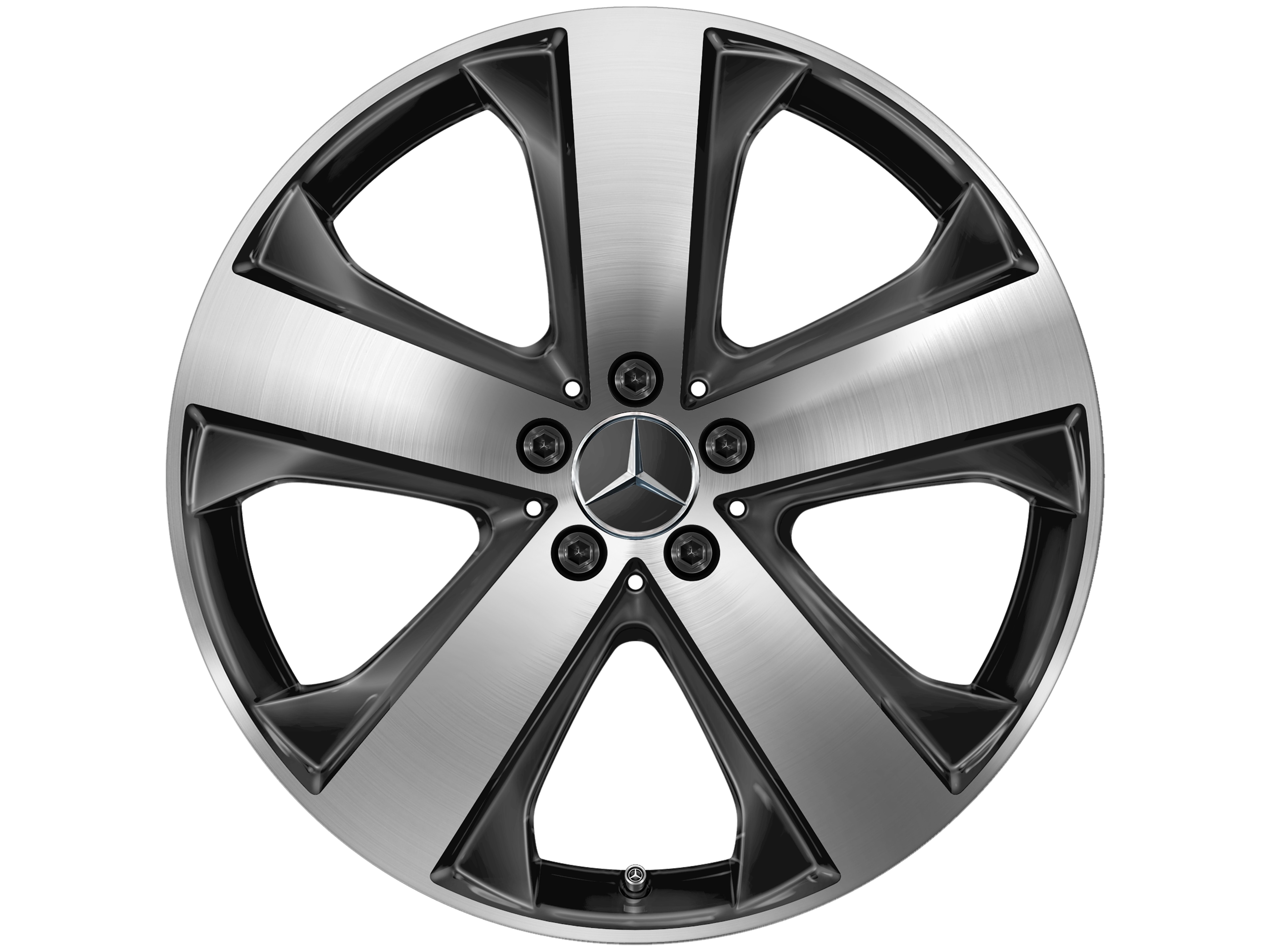 5-Speichen-Rad, 50,8 cm (20 Zoll), glanzgedreht - 8,5 J x 20 ET 35,5, schwarz, glanzgedreht
