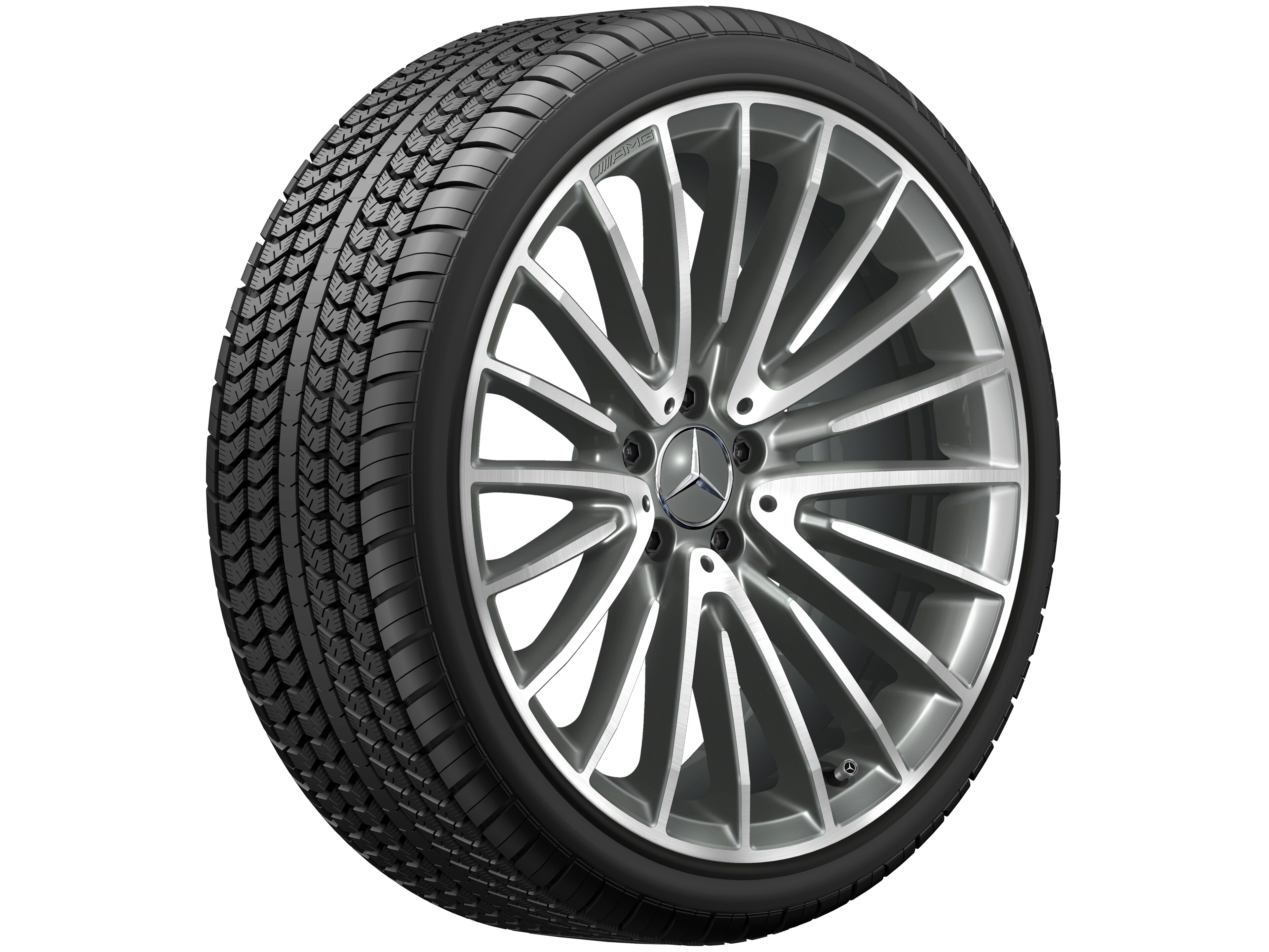 AMG Vielspeichen-Rad, 50,8 cm (20 Zoll) - 8 J x 20 ET 10, titangrau, glanzgedreht