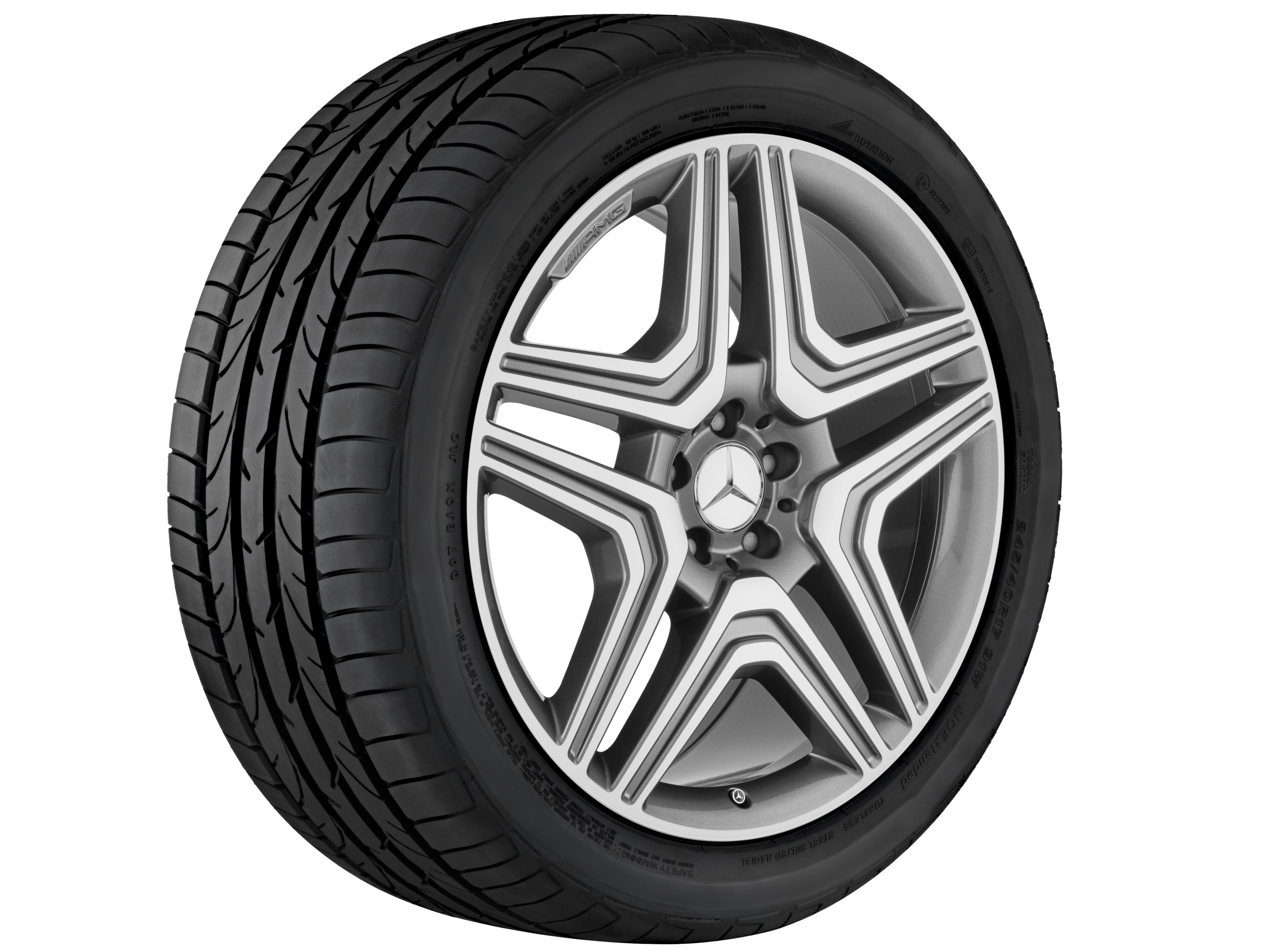AMG 5-Doppelspeichen-Rad, 53,3 cm (21 Zoll) - 10 J x 21 ET 56, titangrau, glanzgedreht