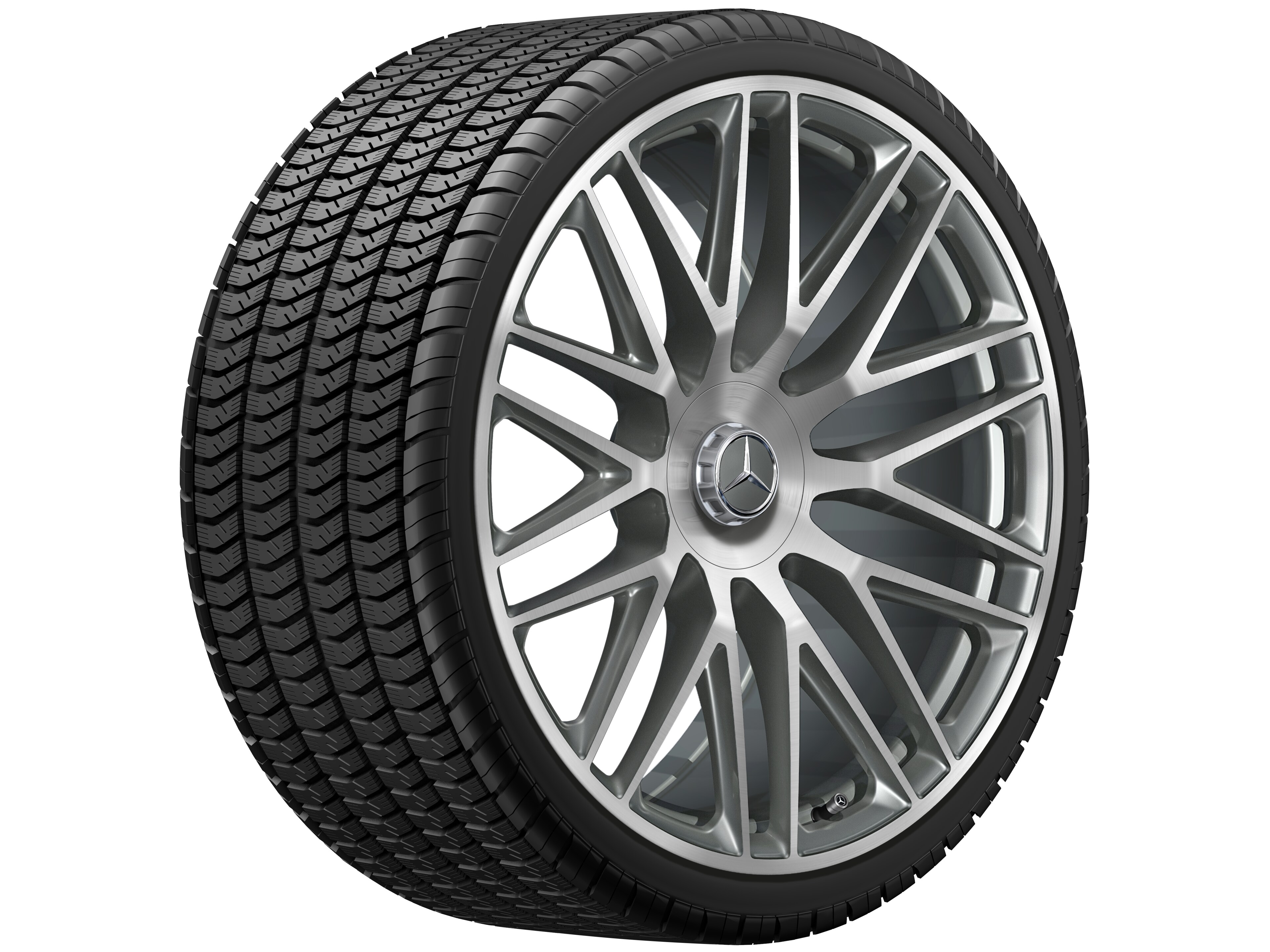 AMG Schmiederad im Vielspeichen-Design, 58,4 cm (23 Zoll) - 11,5 J x 23 ET 47, titangrau, glanzgedreht