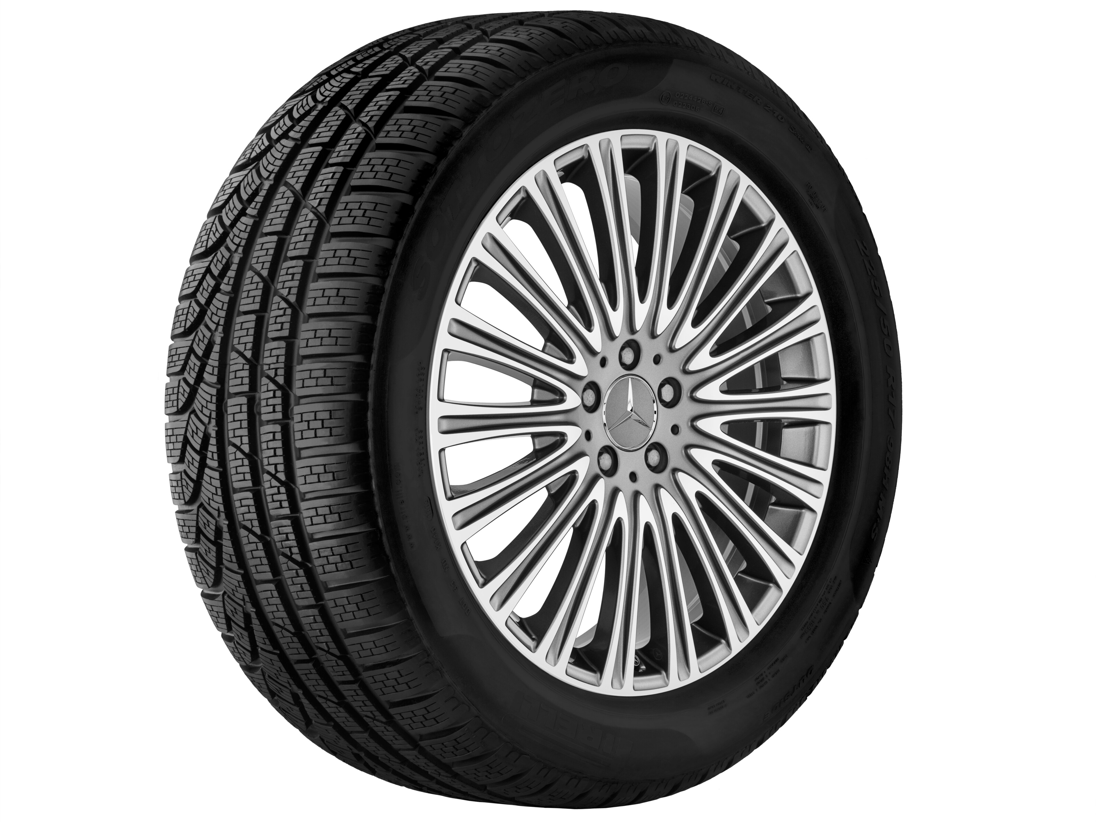 Vielspeichen-Rad, 50,8 cm (20 Zoll), glanzgedreht - 8 J x 20 ET 43, grau Himalaya, glanzgedreht