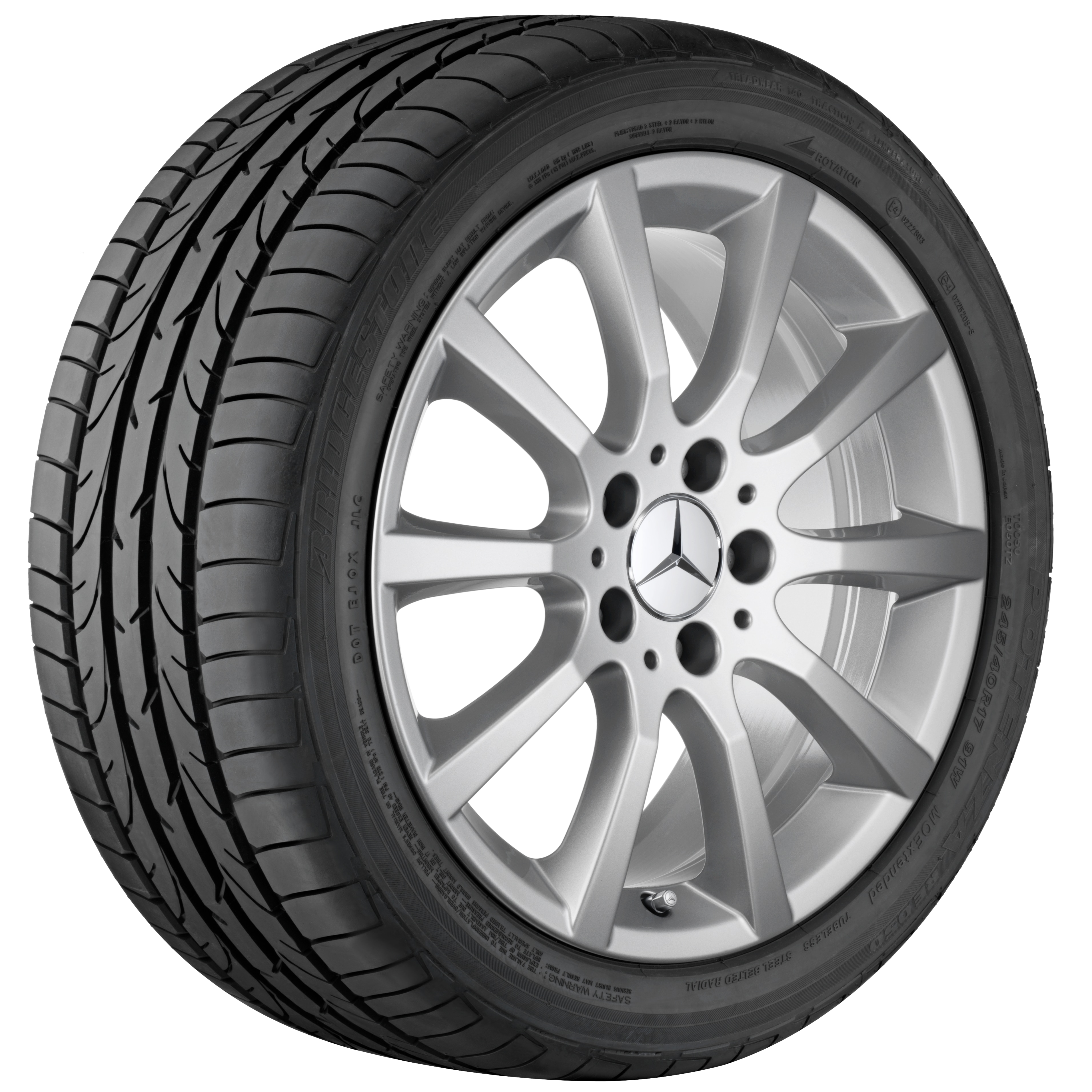 10-Speichen-Rad, 43,2 cm (17 Zoll) - 8,5 J x 17 ET 36, titansilber