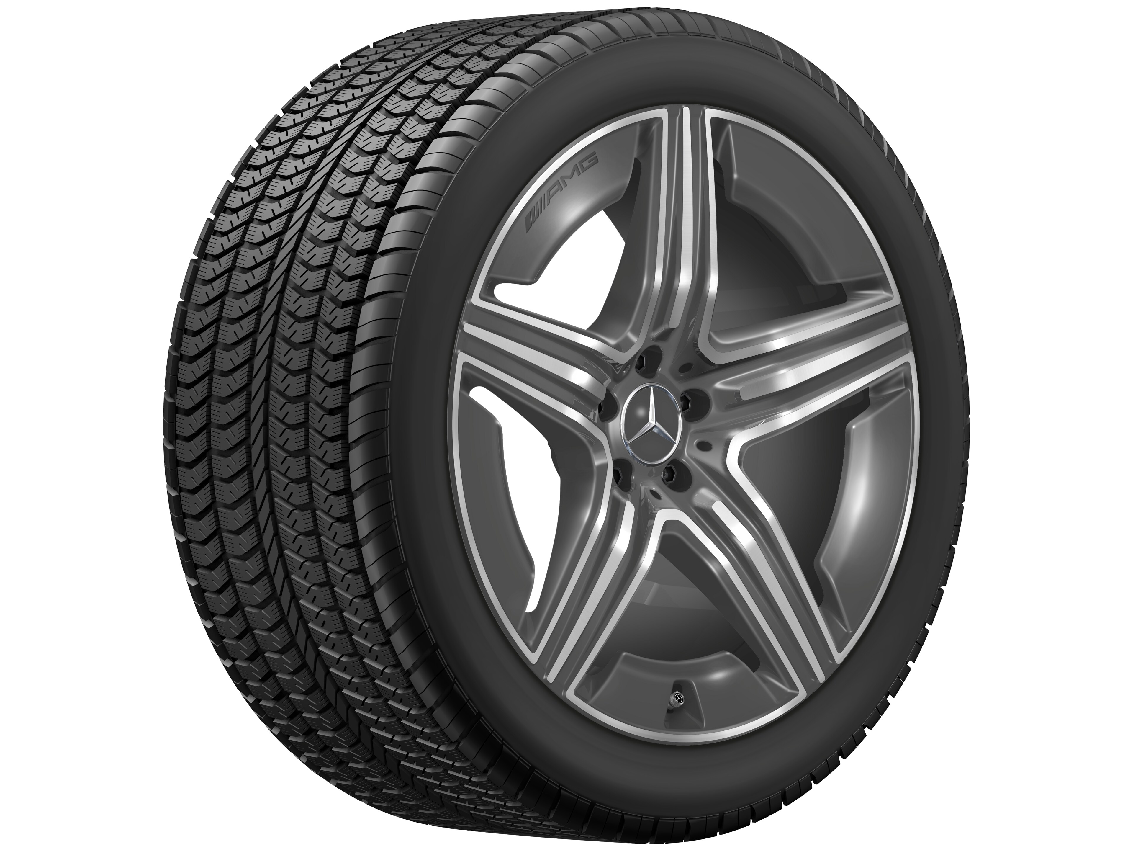 AMG 5-Doppelspeichen-Rad, 53,3 cm (21 Zoll) - 11 J x 21 ET 49, tantalgrau, glanzgedreht