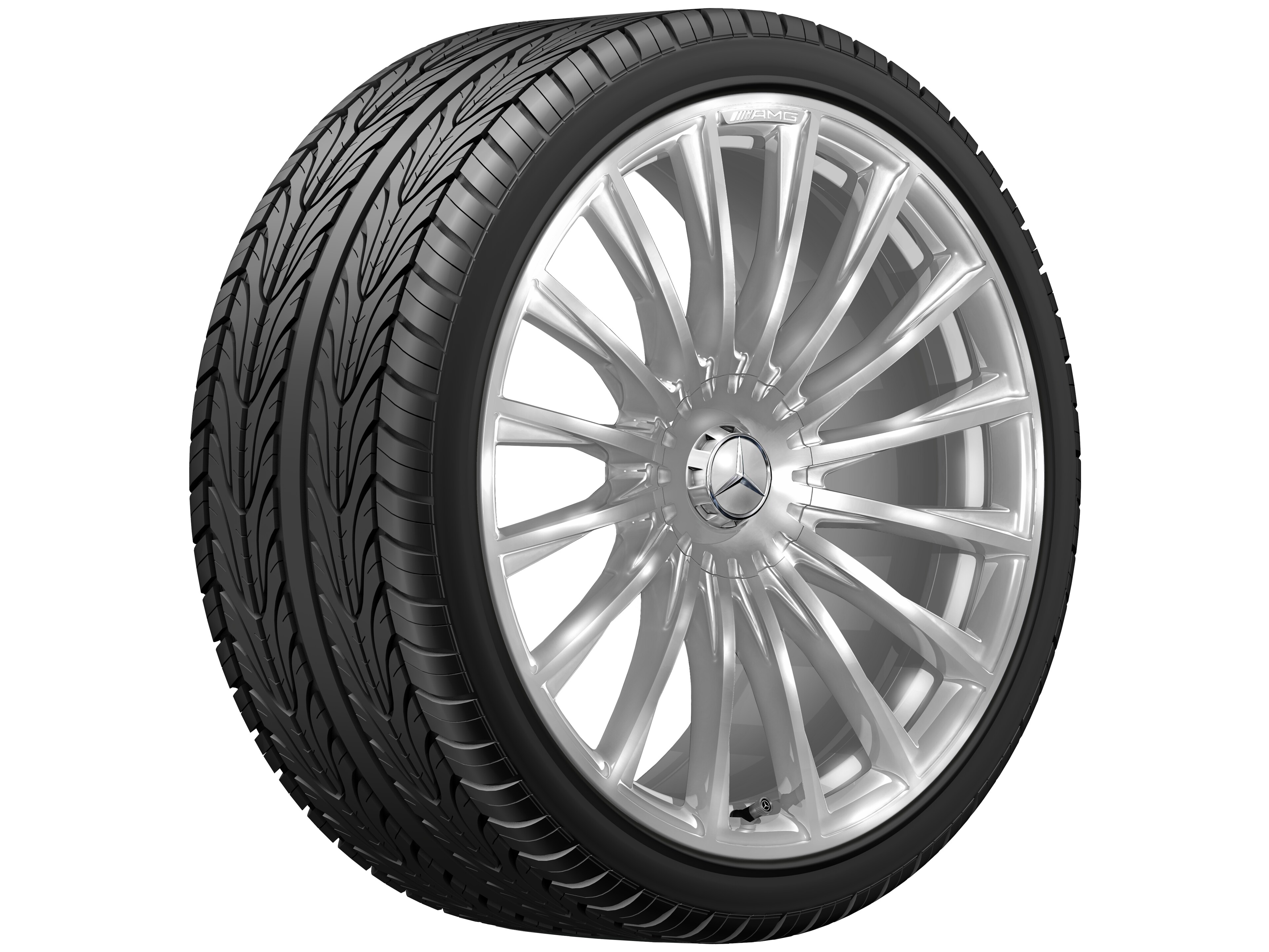 AMG Schmiederad im Vielspeichen-Design, 53,3 cm (21 Zoll) - 10,5 J x 21 ET 50, silberfarben, hochglanzpoliert