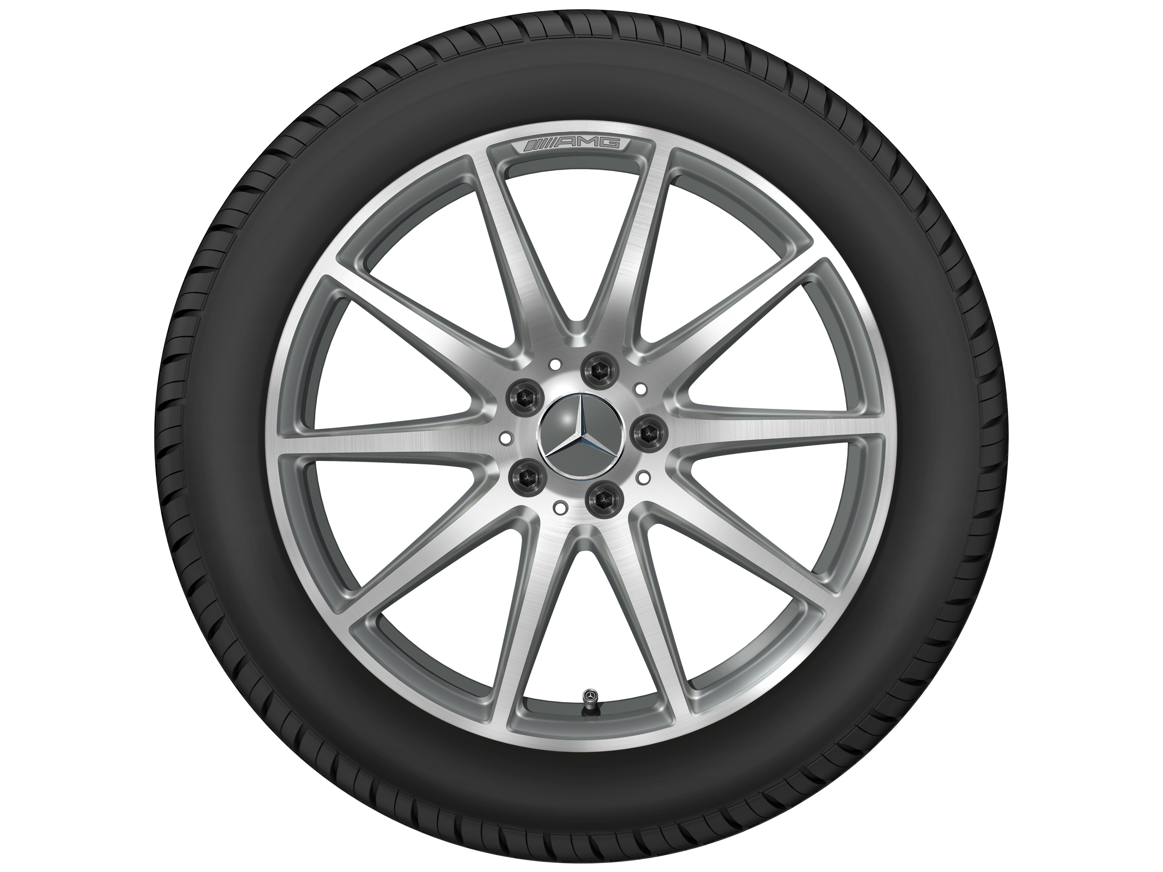 AMG 10-Speichen-Rad, 48,3 cm (19 Zoll) - 11 J x 19 ET 53, titangrau, glanzgedreht
