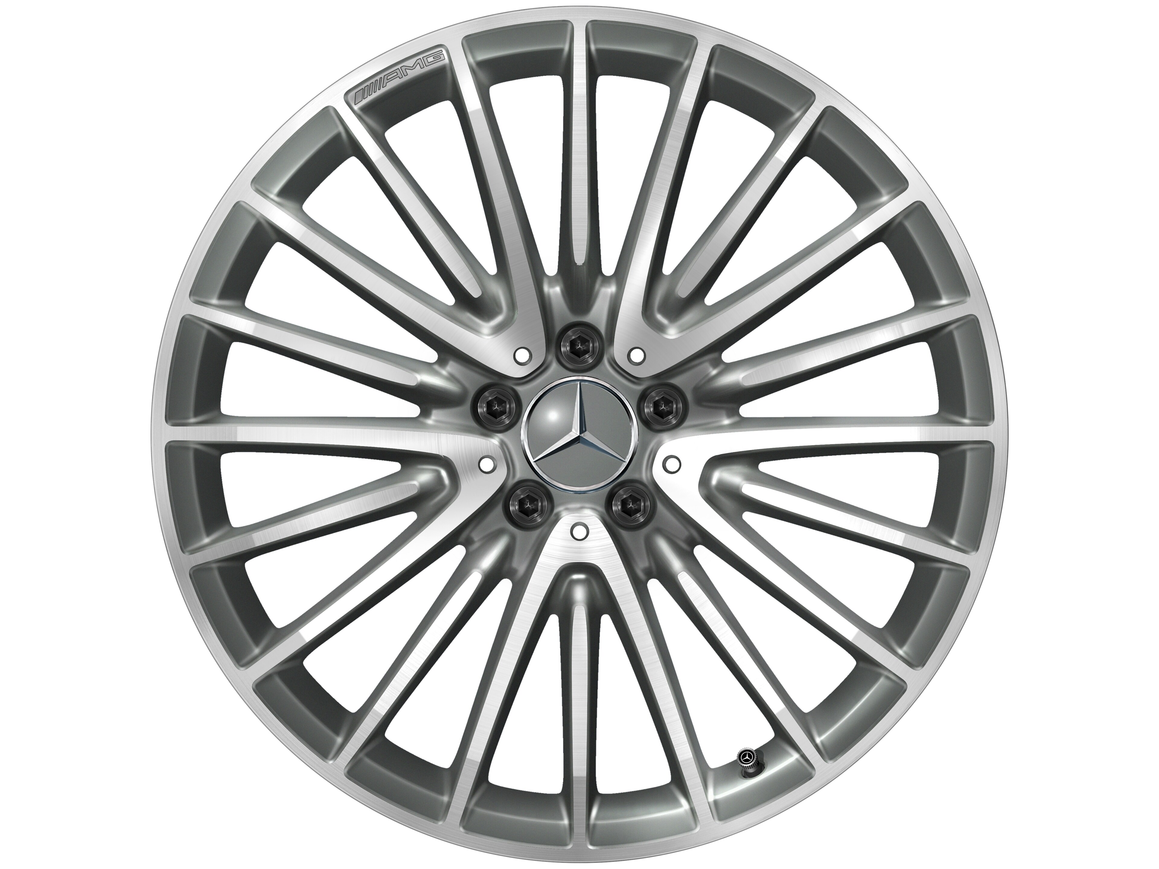 AMG Vielspeichen-Rad, 50,8 cm (20 Zoll) - 8 J x 20 ET 10, titangrau, glanzgedreht
