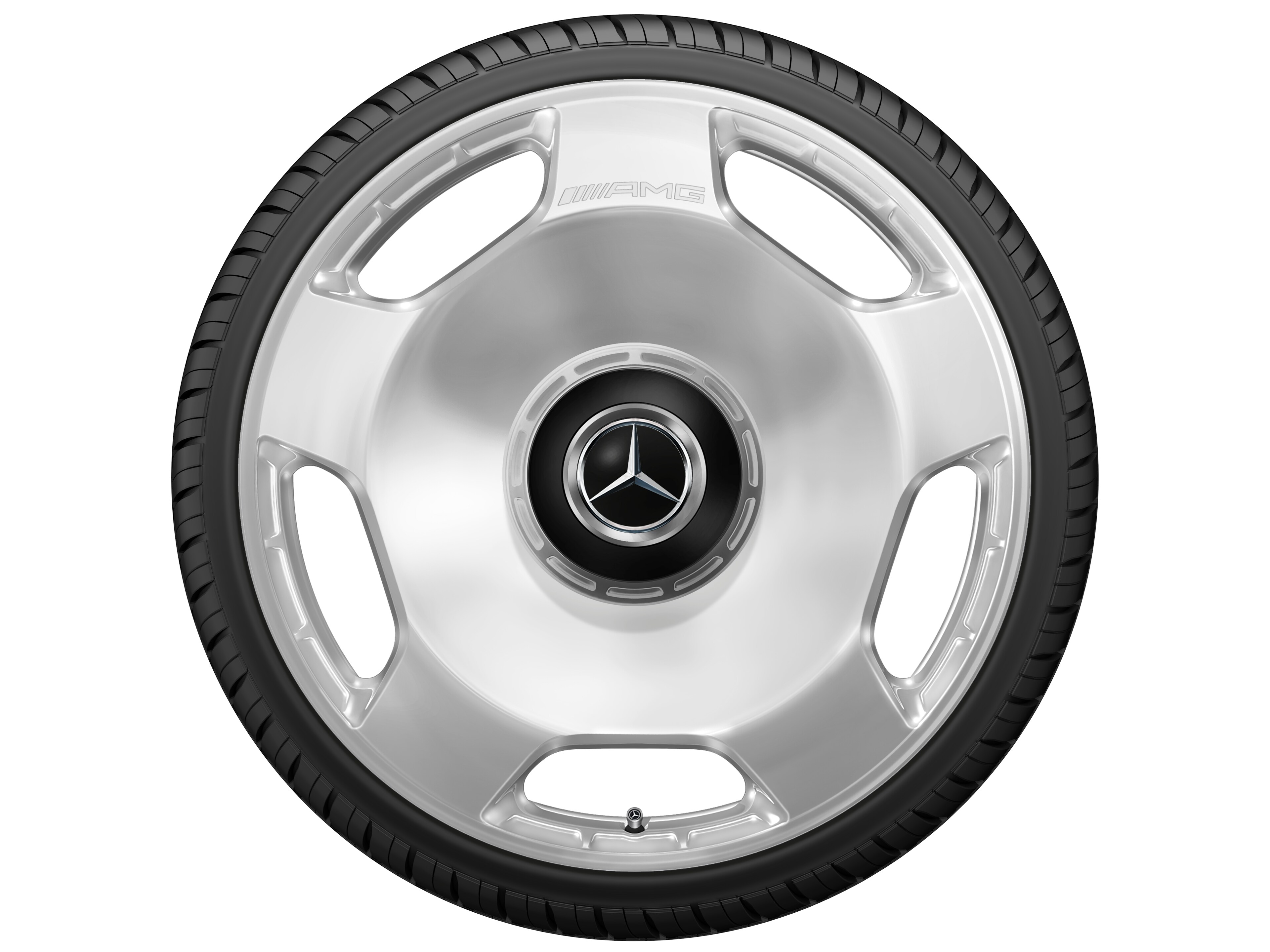 AMG Schmiederad im 5-Loch Design, 58,4 cm (23 Zoll) - 11,5 J x 23 ET 47, silberfarben, hochglanzpoliert