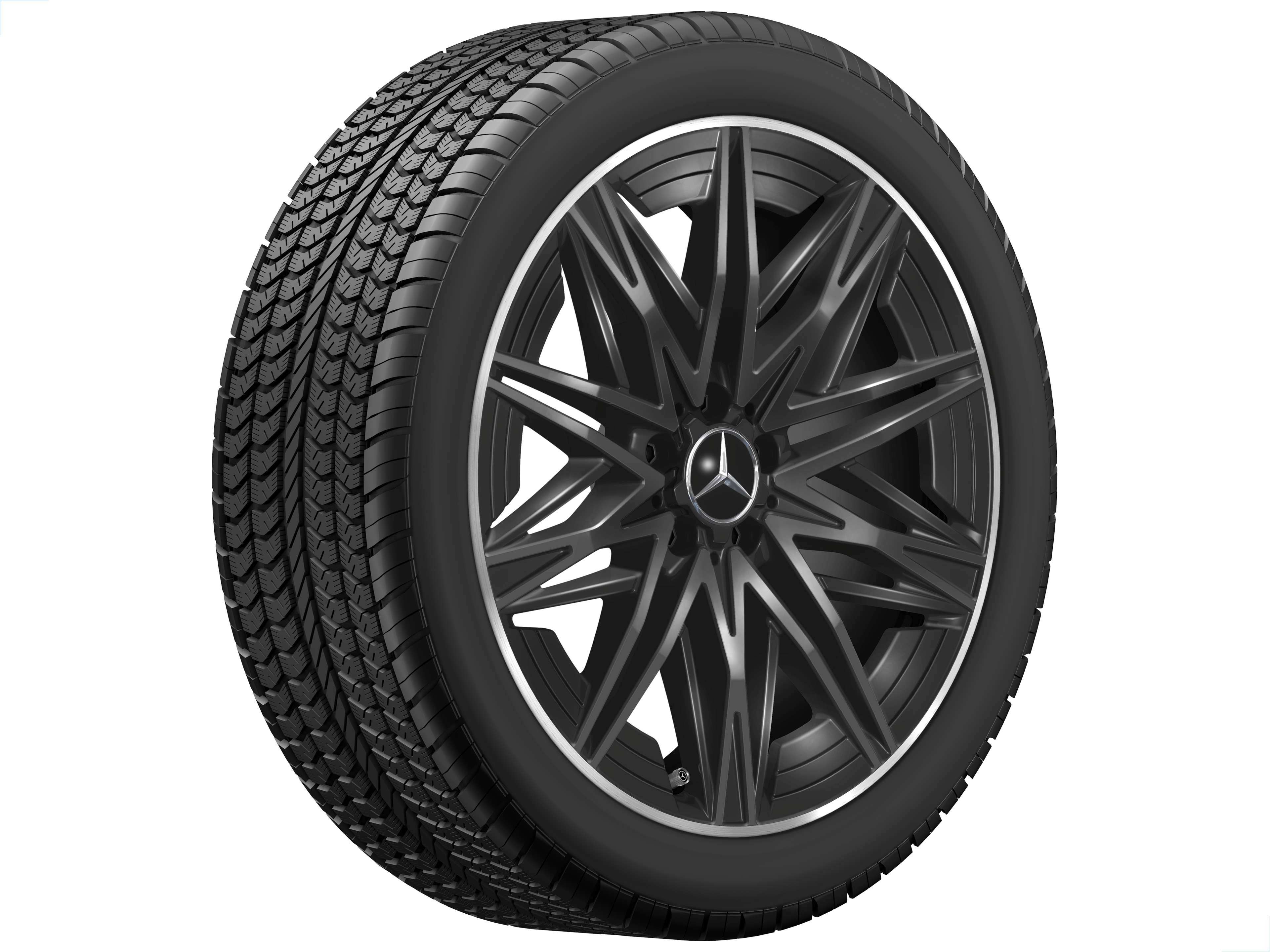 Jante alliage AMG, Design multibranches, 50,8 cm (20 pouces), Rebord de jante, brillant - 8 J x 20 ET 30,6, noir, Rebord de jante, brillant