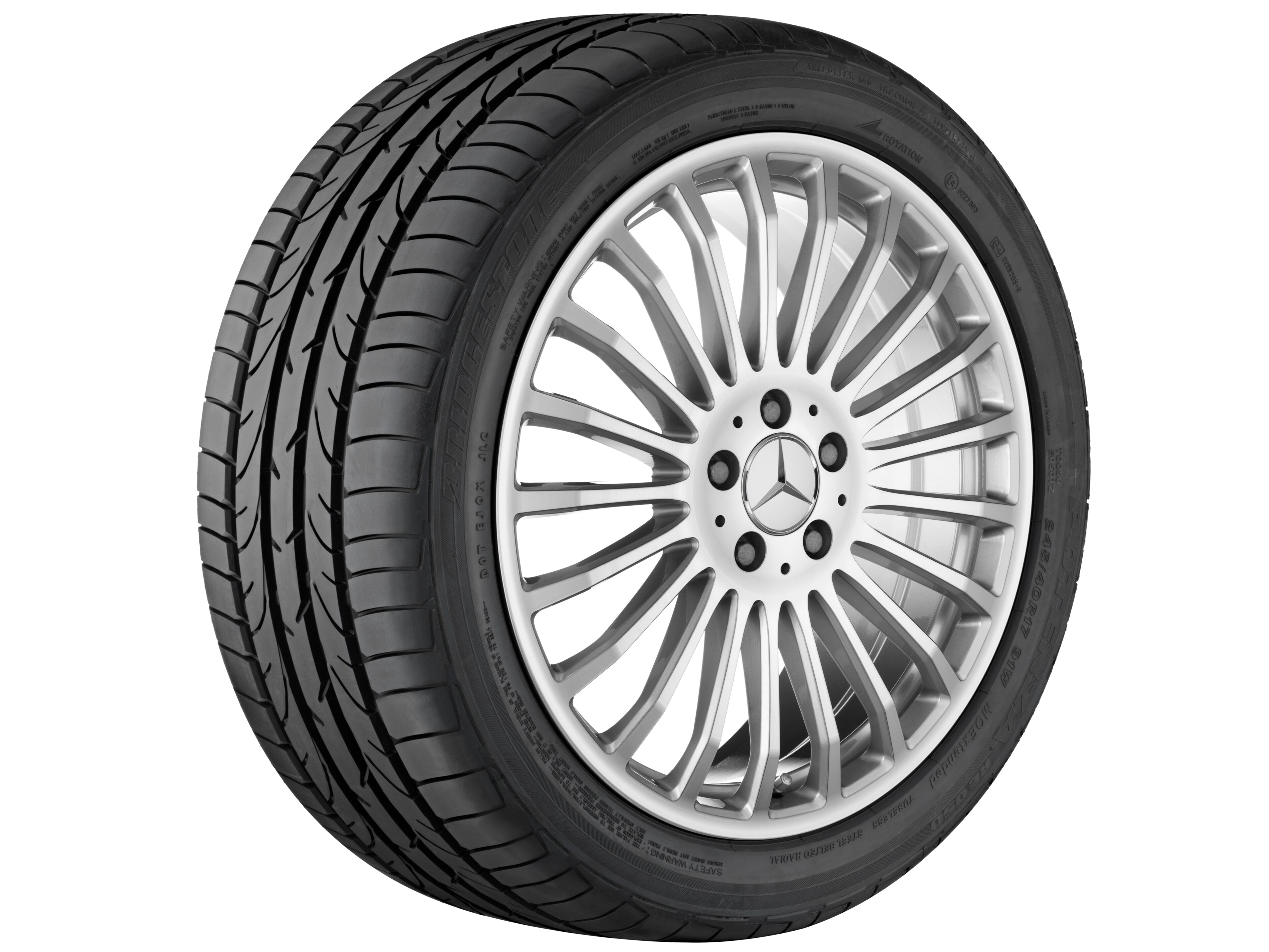 21-Speichen-Rad, 48,3 cm (19 Zoll) - 8 J x 19 ET 67, titansilber, glanzgedreht