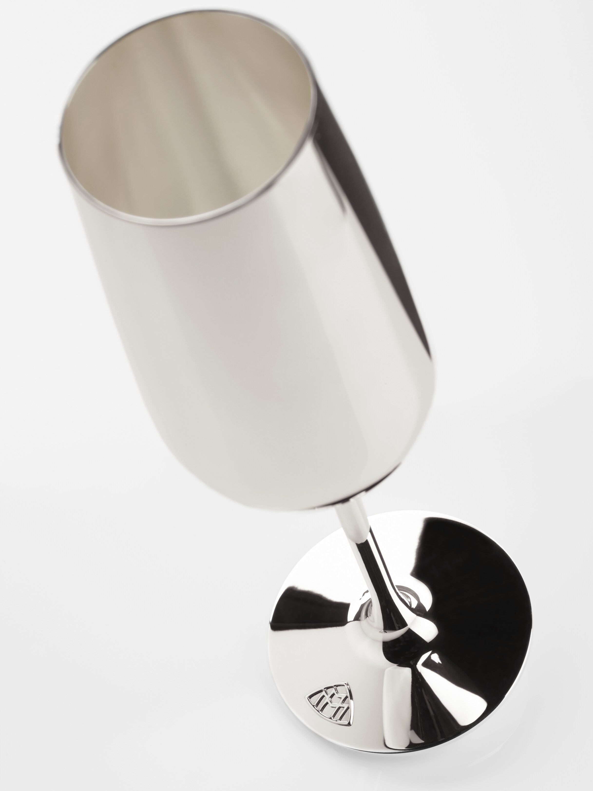 Champagnerkelch, massiv versilbert - sterlingsilber, Messing / Silber