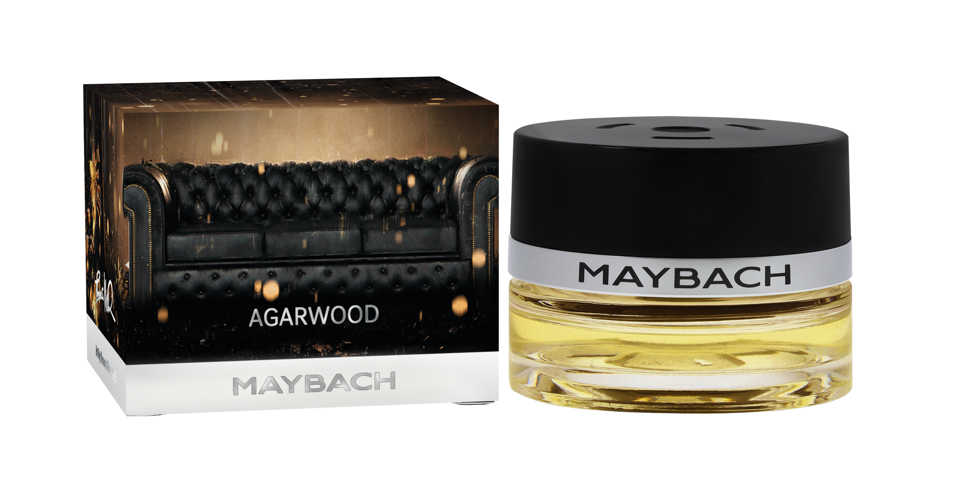 Flakon, AGARWOOD MOOD - transparent / schwarz, Glas, 15 ml