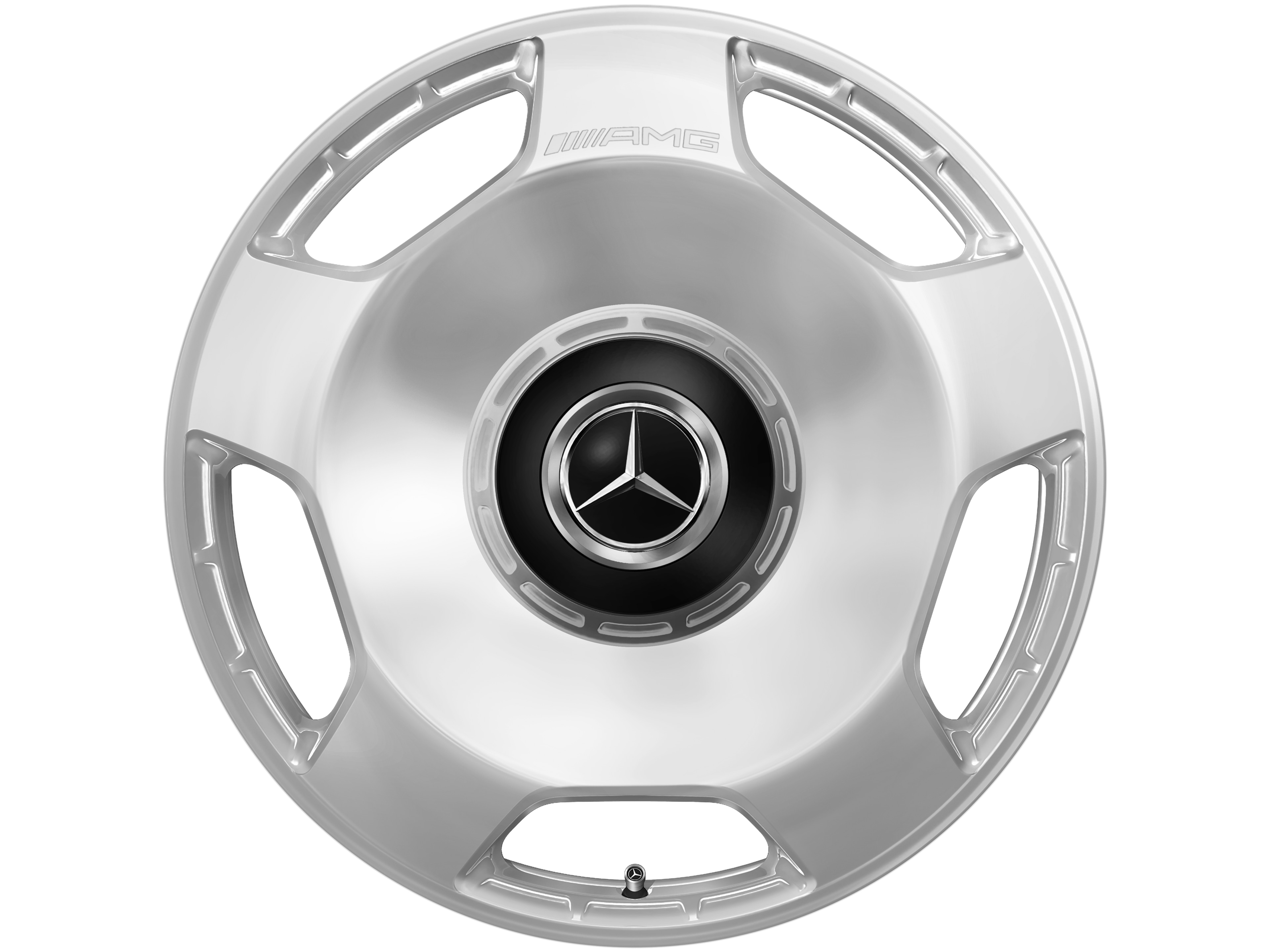 AMG Schmiederad, im 5-Loch Design, 53,3 cm (21 Zoll) - 10 J x 21 ET 30, silberfarben, hochglanzpoliert