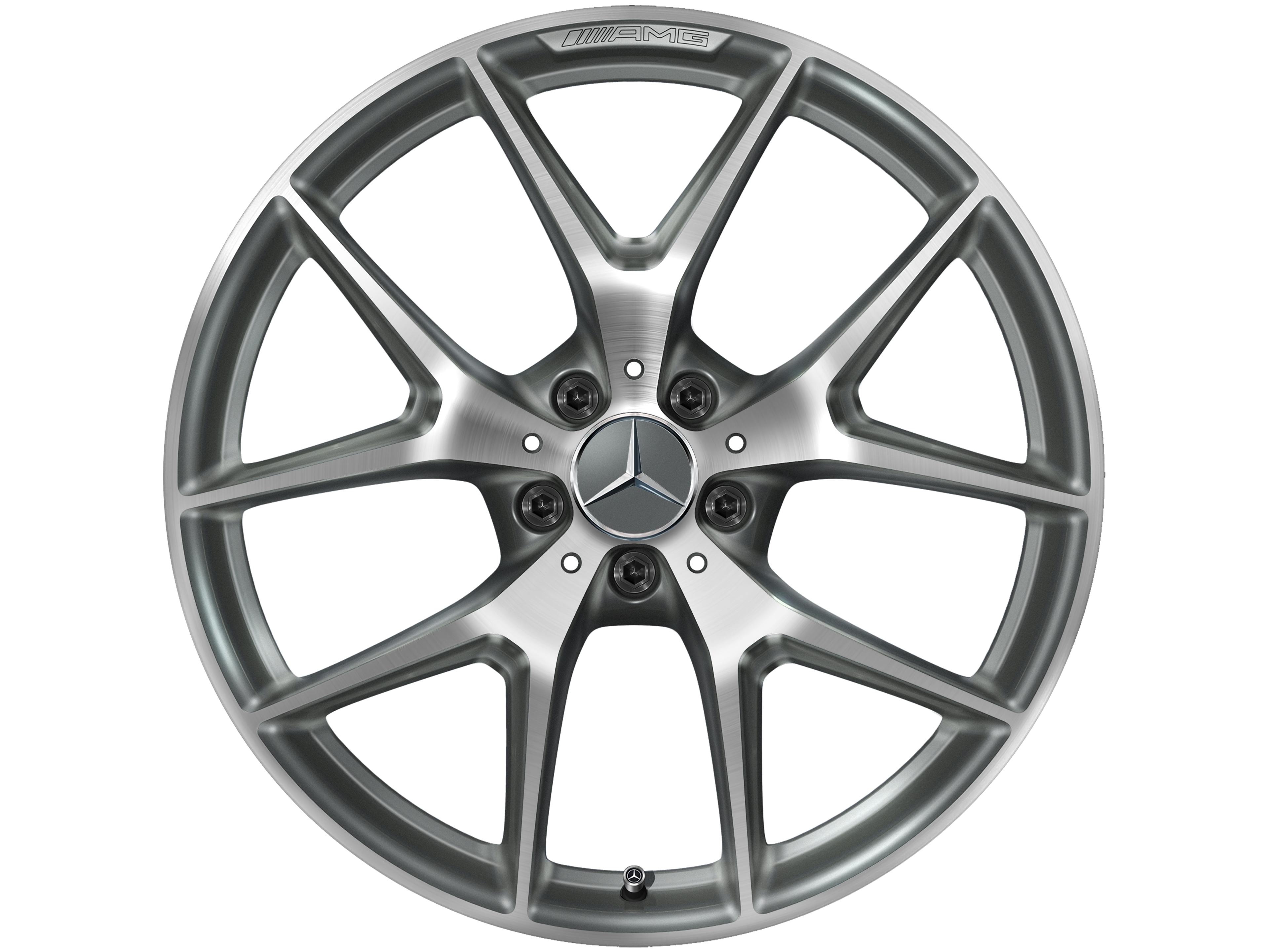 AMG Kreuzspeichen-Rad, 50,8 cm (20 Zoll) - 8,5 J x 20 ET 40, titangrau, glanzgedreht