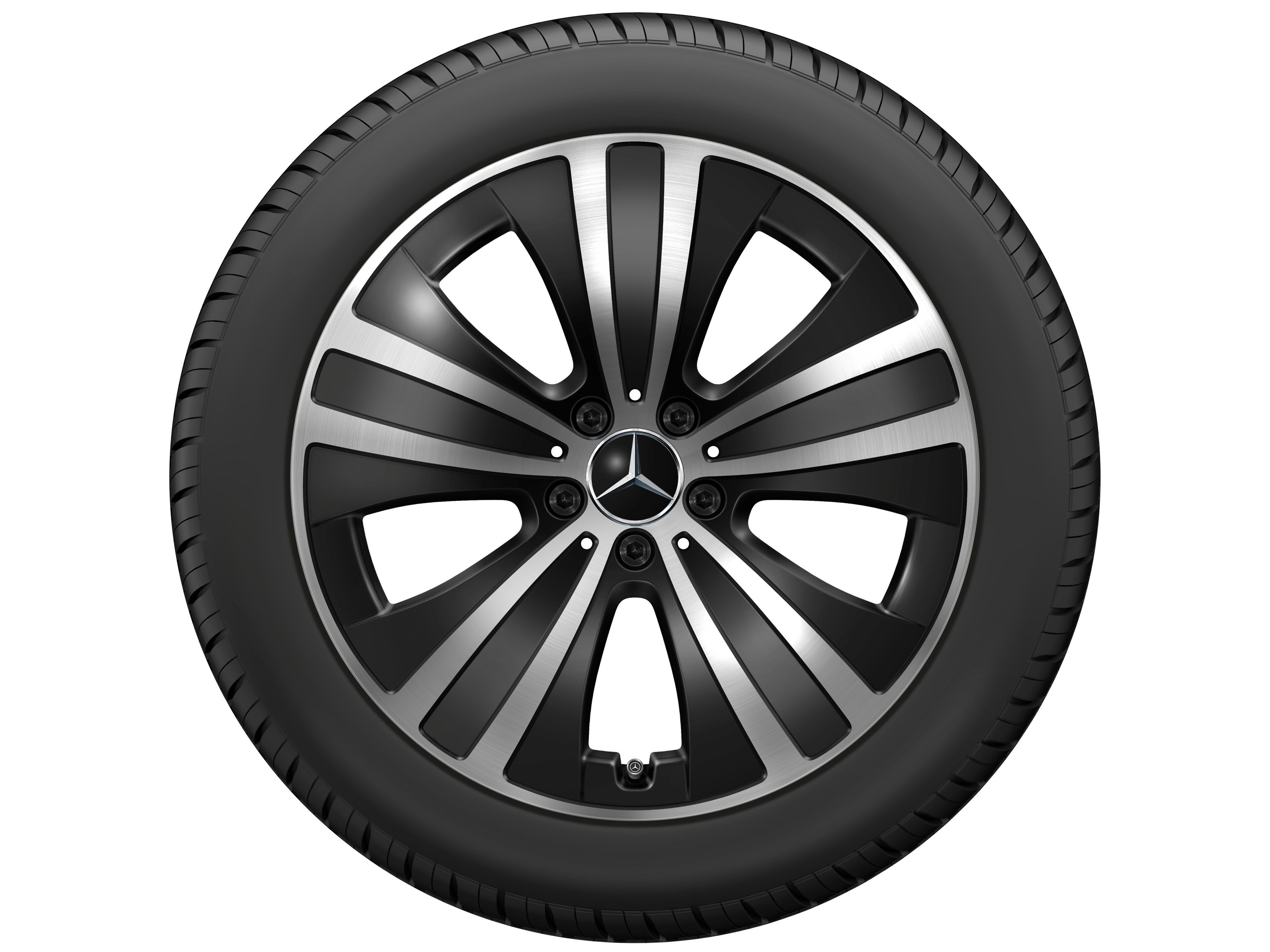 5-Speichen-Rad, 48,3 cm (19 Zoll) - 8,5 J x 19 ET 47,5, schwarz, glanzgedreht