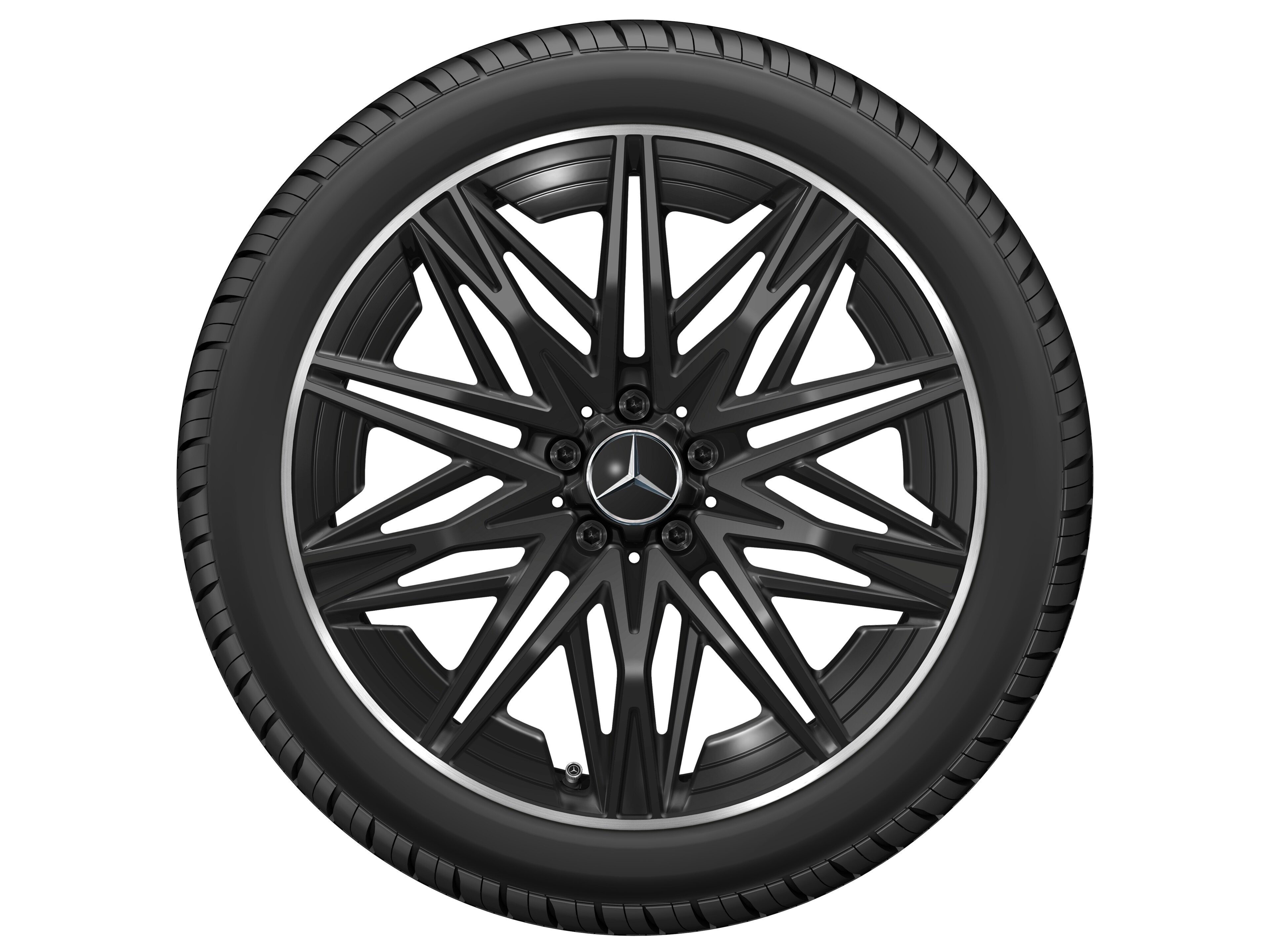 Jante alliage AMG, Design multibranches, 50,8 cm (20 pouces), Rebord de jante, brillant - 8 J x 20 ET 30,6, noir, Rebord de jante, brillant
