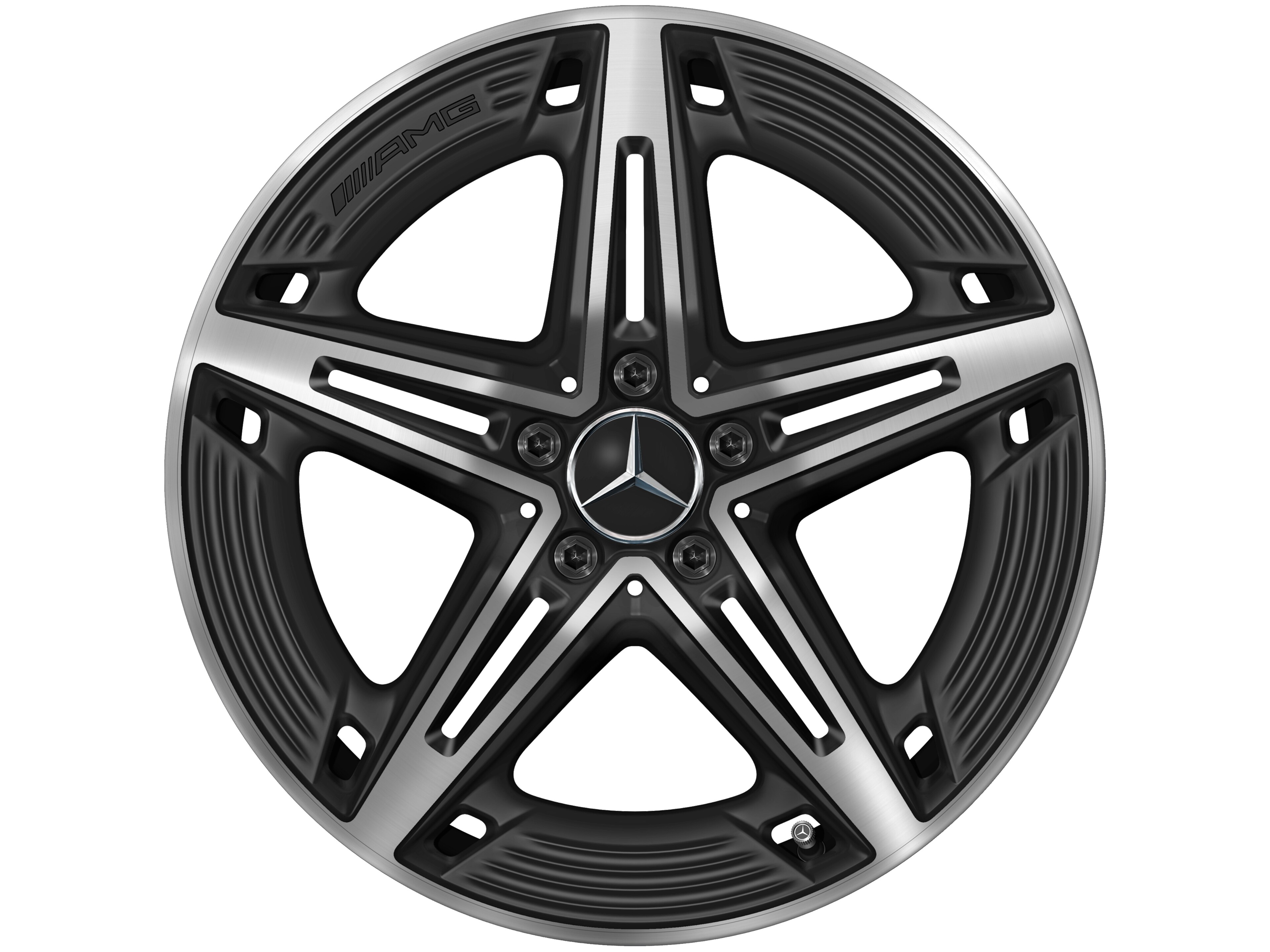 AMG 5-Speichen-Rad, 48,3 cm (19 Zoll) - 8,5 J x 19 ET 46, schwarz matt, glanzgedreht