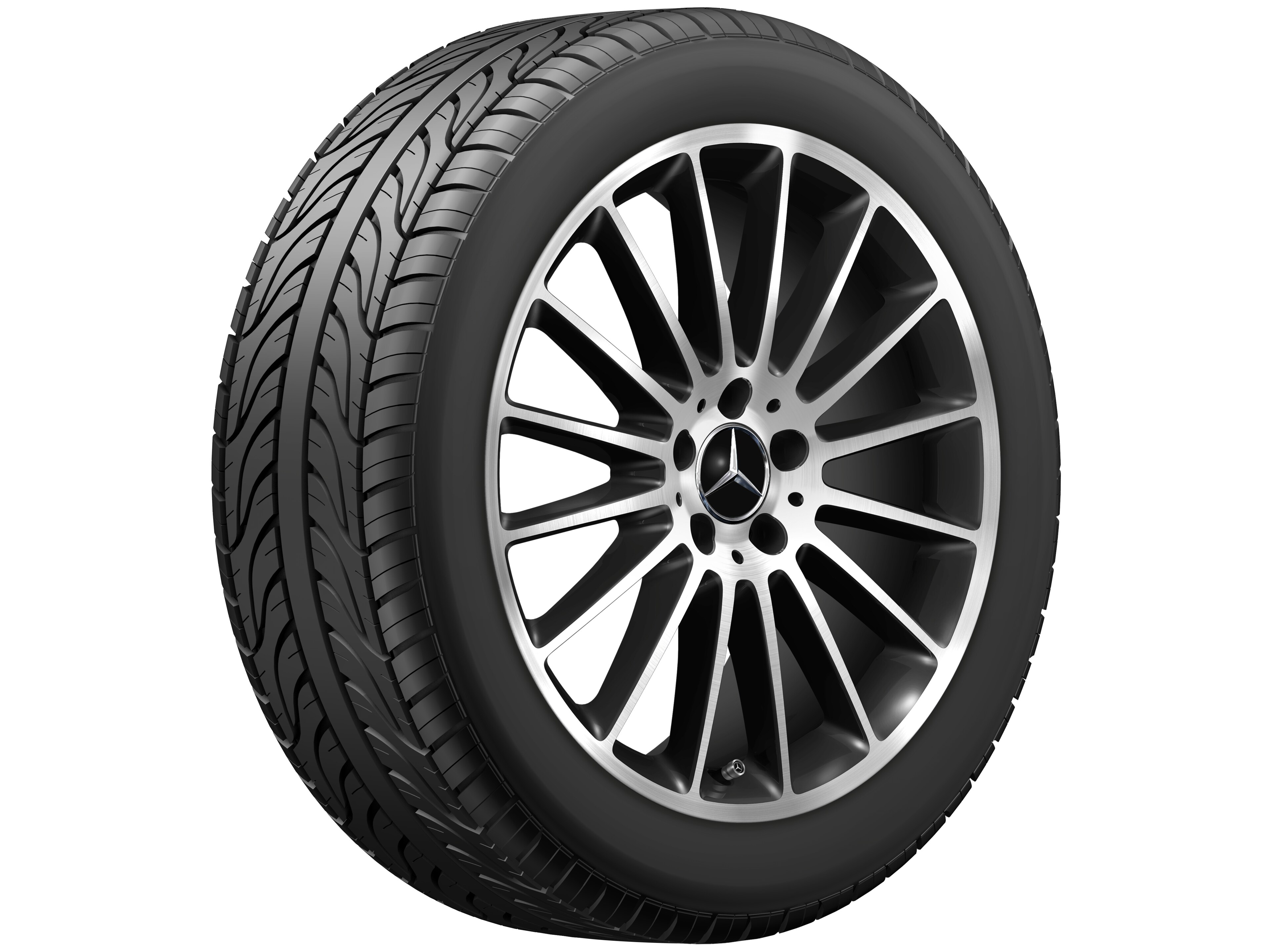 16-Speichen-Rad, 48,3 cm (19 Zoll) - 8 J x 19 ET 52, schwarz, glanzgedreht