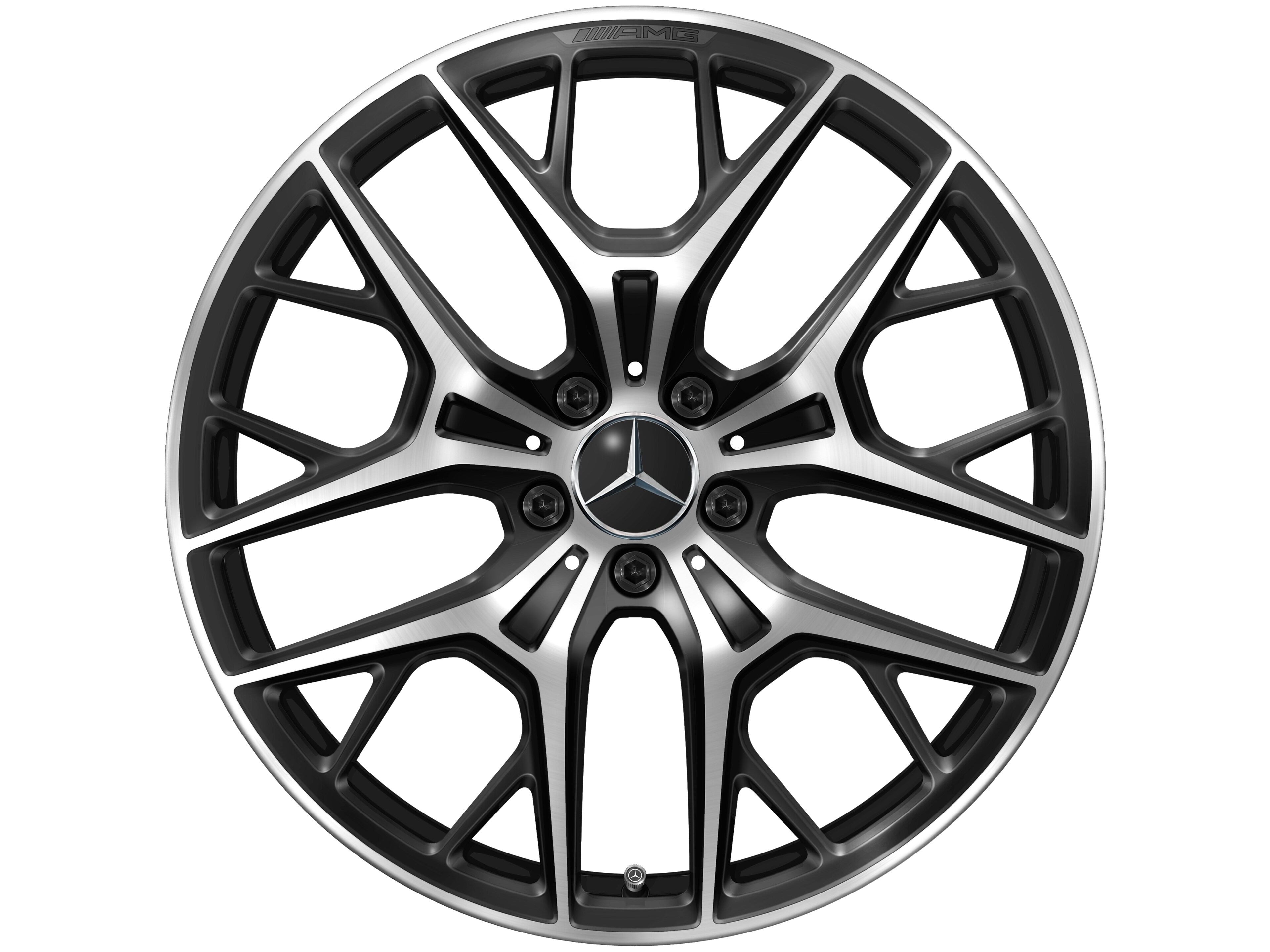AMG Leichtmetallrad, im Kreuzspeichen-Design, 50,8 cm (20 Zoll) - 9 J x 20 ET 32, schwarz, glanzgedreht