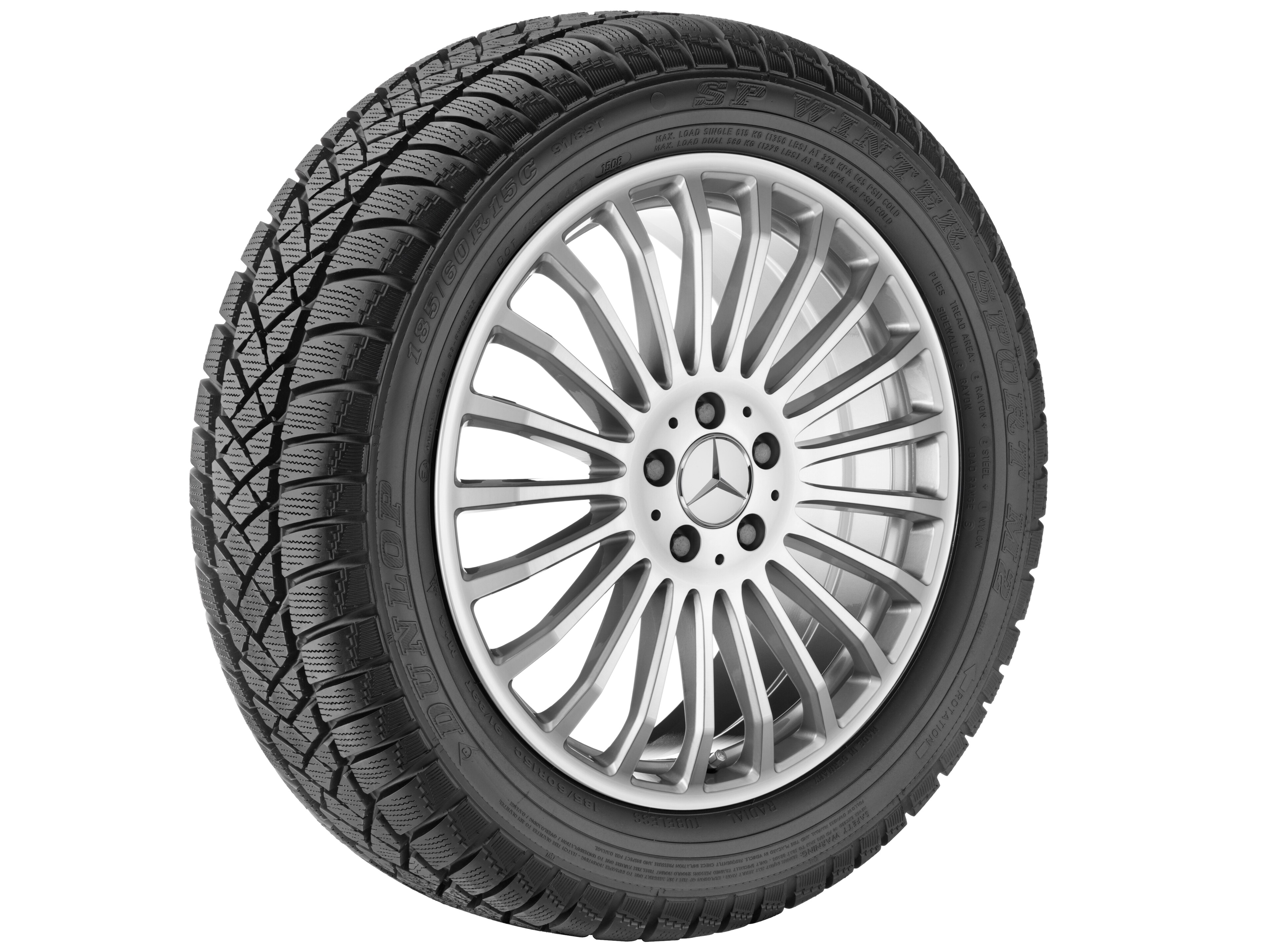 21-Speichen-Rad, 48,3 cm (19 Zoll) - 8 J x 19 ET 67, titansilber, glanzgedreht