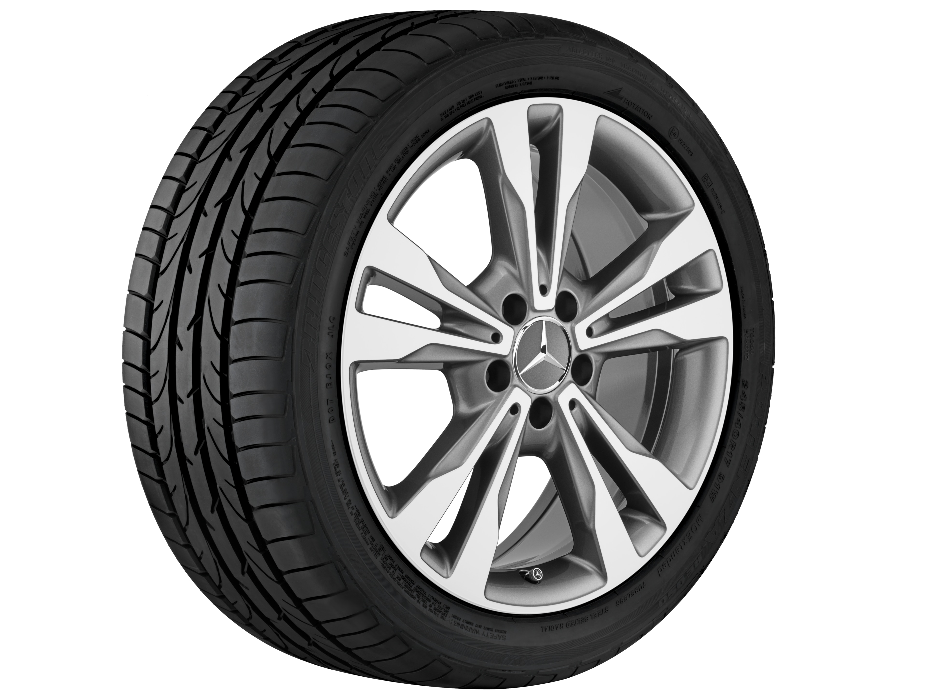 5-Doppelspeichen-Rad, 45,7 cm (18 Zoll) - 8,5 J x 18 ET 56, grau Himalaya, glanzgedreht