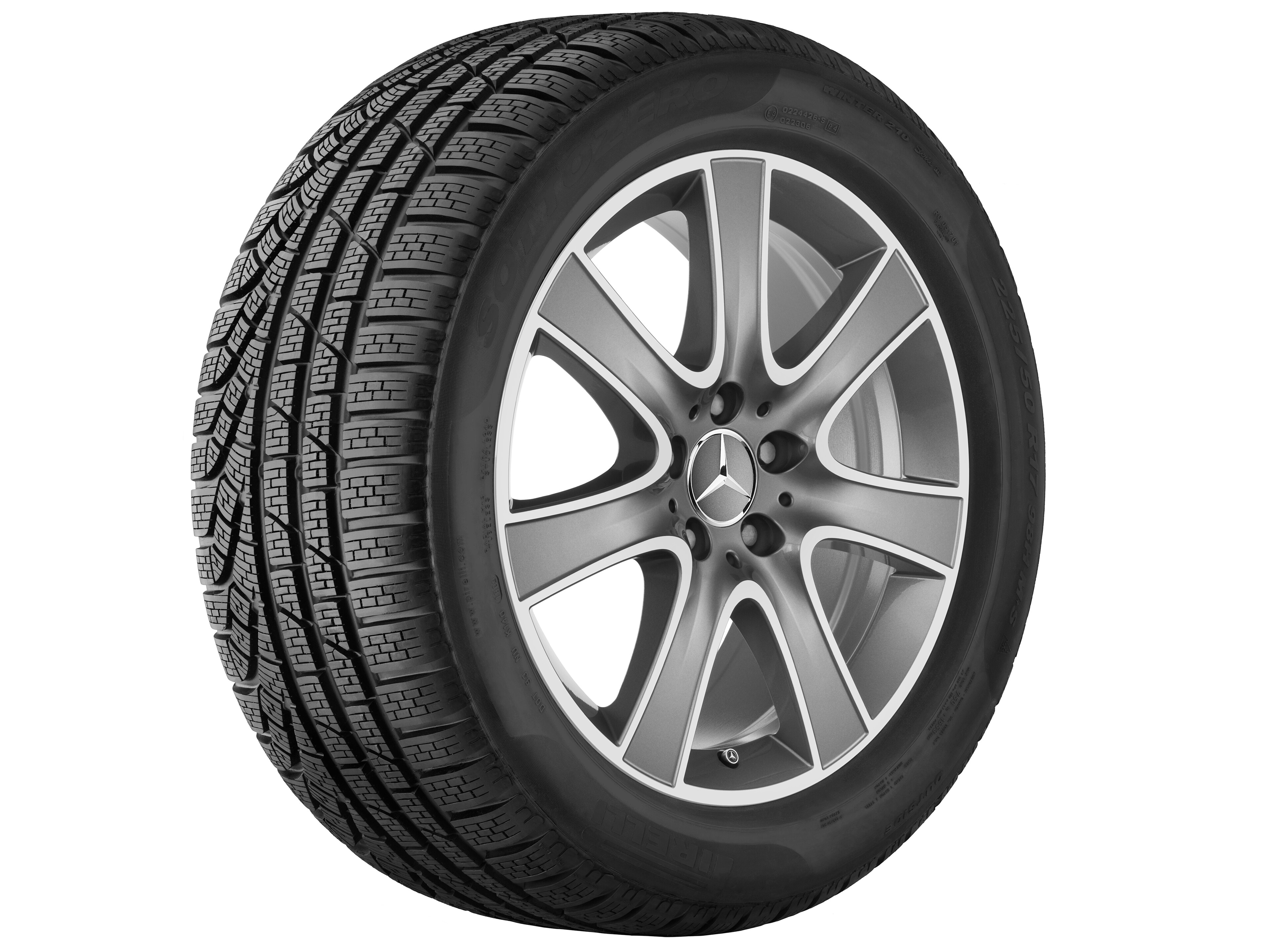 7-Speichen-Rad, 45,7 cm (18 Zoll) - 8 J x 18 ET 41, grau Himalaya, glanzgedreht