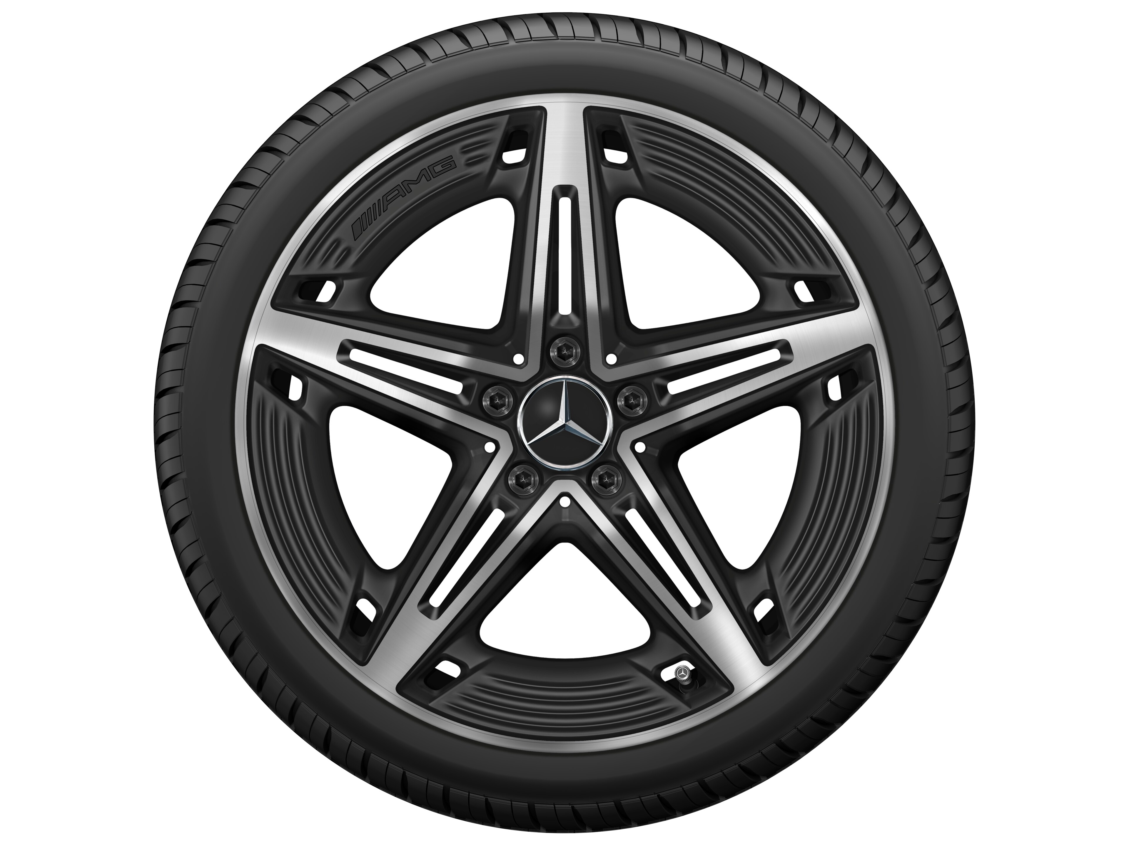 AMG 5-Speichen-Rad, 48,3 cm (19 Zoll) - 8,5 J x 19 ET 46, schwarz matt, glanzgedreht