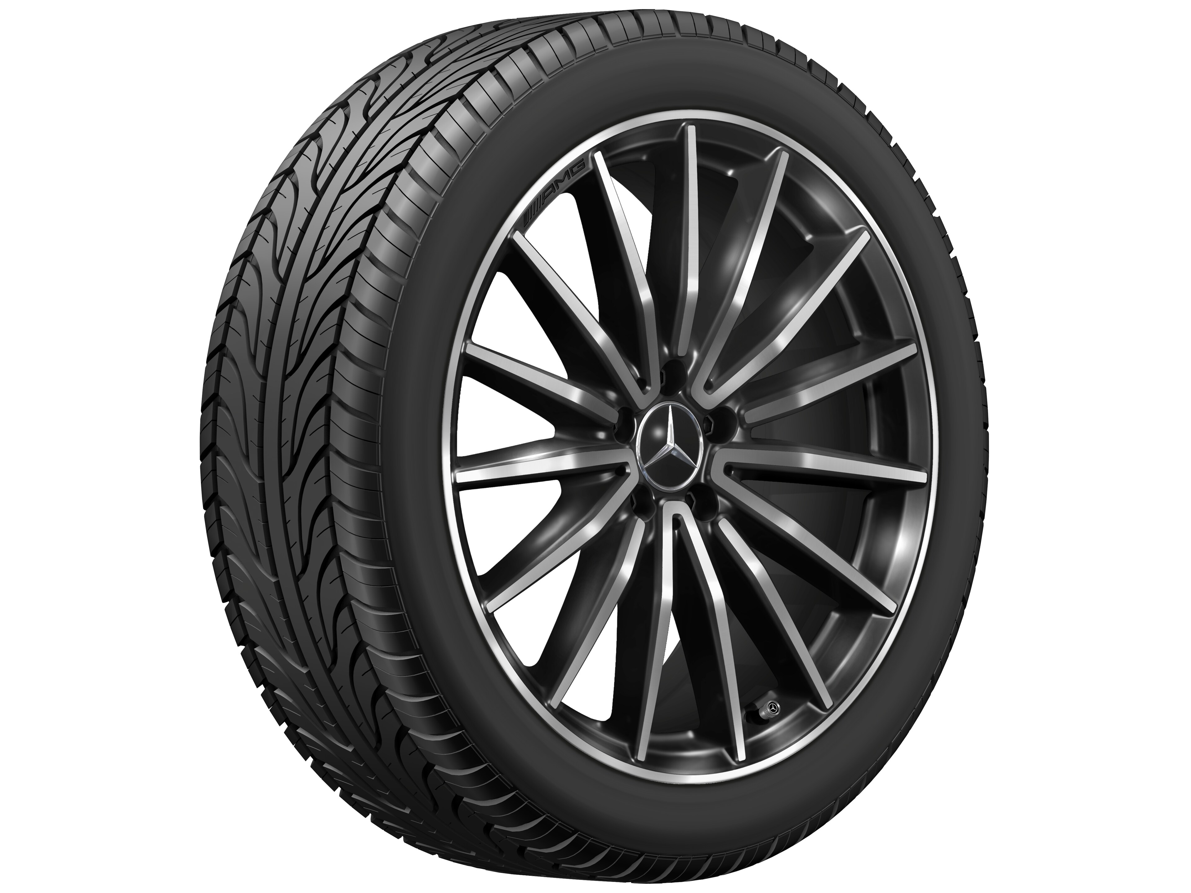 Jante alliage AMG, Design multibranches, 50,8 cm (20 pouces), aérodynamisme optimisé - 8 J x 20 ET 30,6, noir, aérodynamisme optimisé