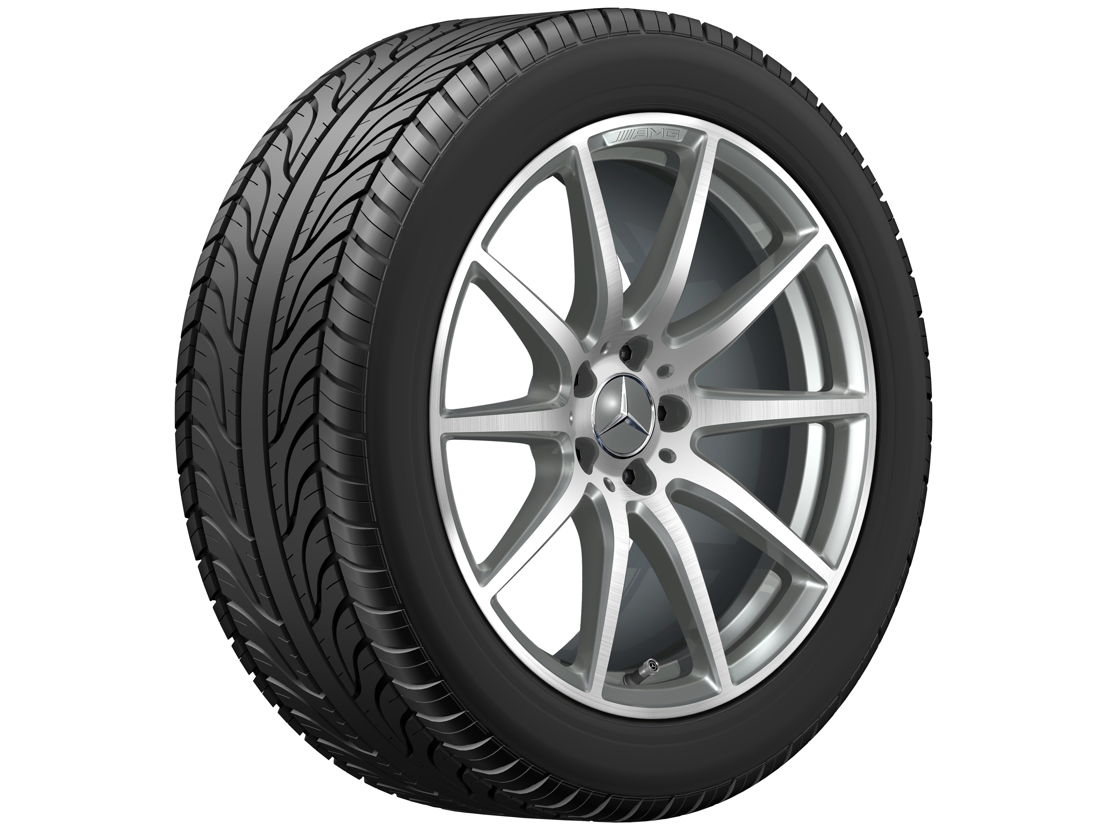 AMG 10-Speichen-Rad, 48,3 cm (19 Zoll) - 11 J x 19 ET 53, titangrau, glanzgedreht