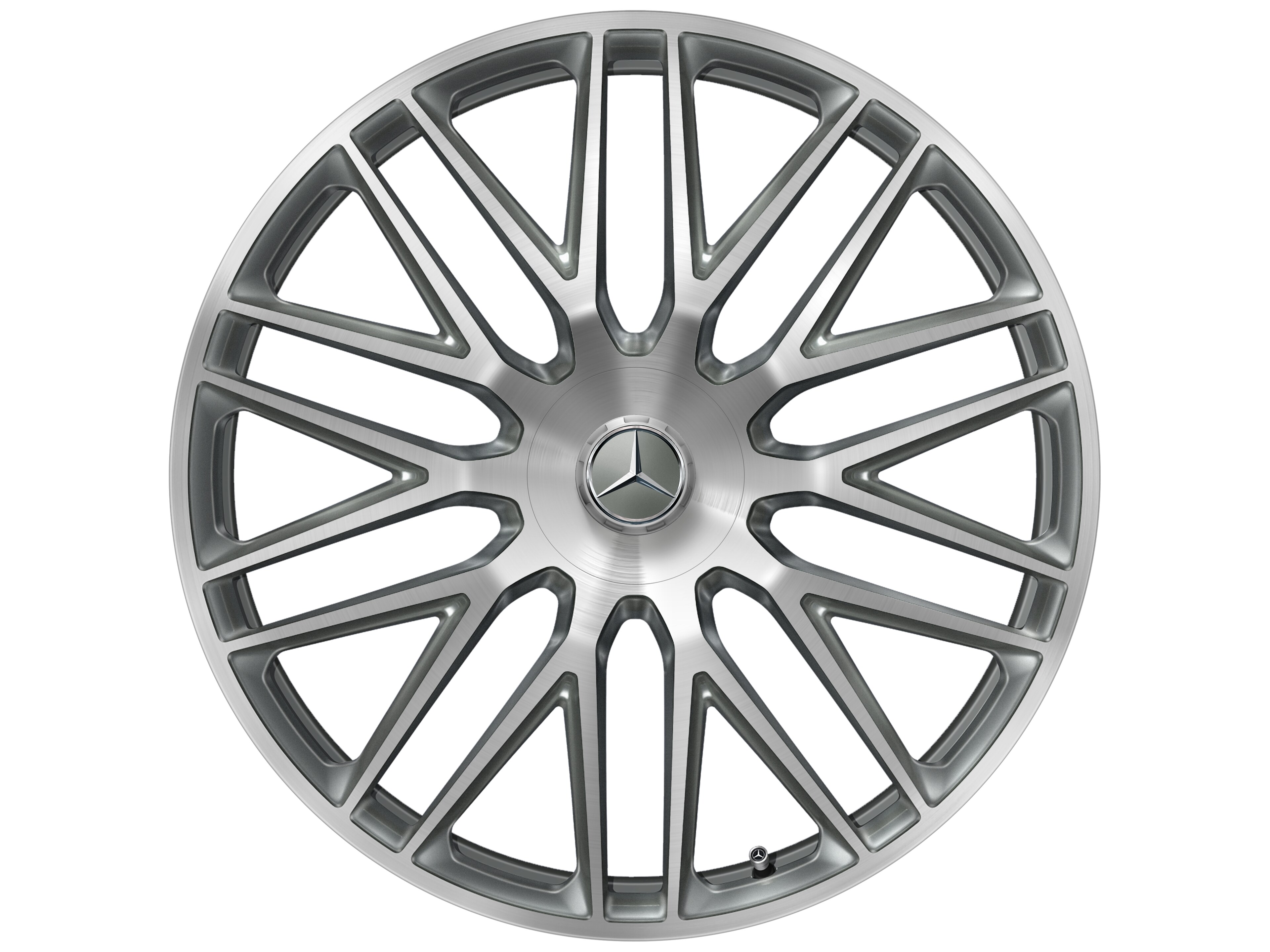 AMG Schmiederad im Vielspeichen-Design, 58,4 cm (23 Zoll) - 11,5 J x 23 ET 47, titangrau, glanzgedreht