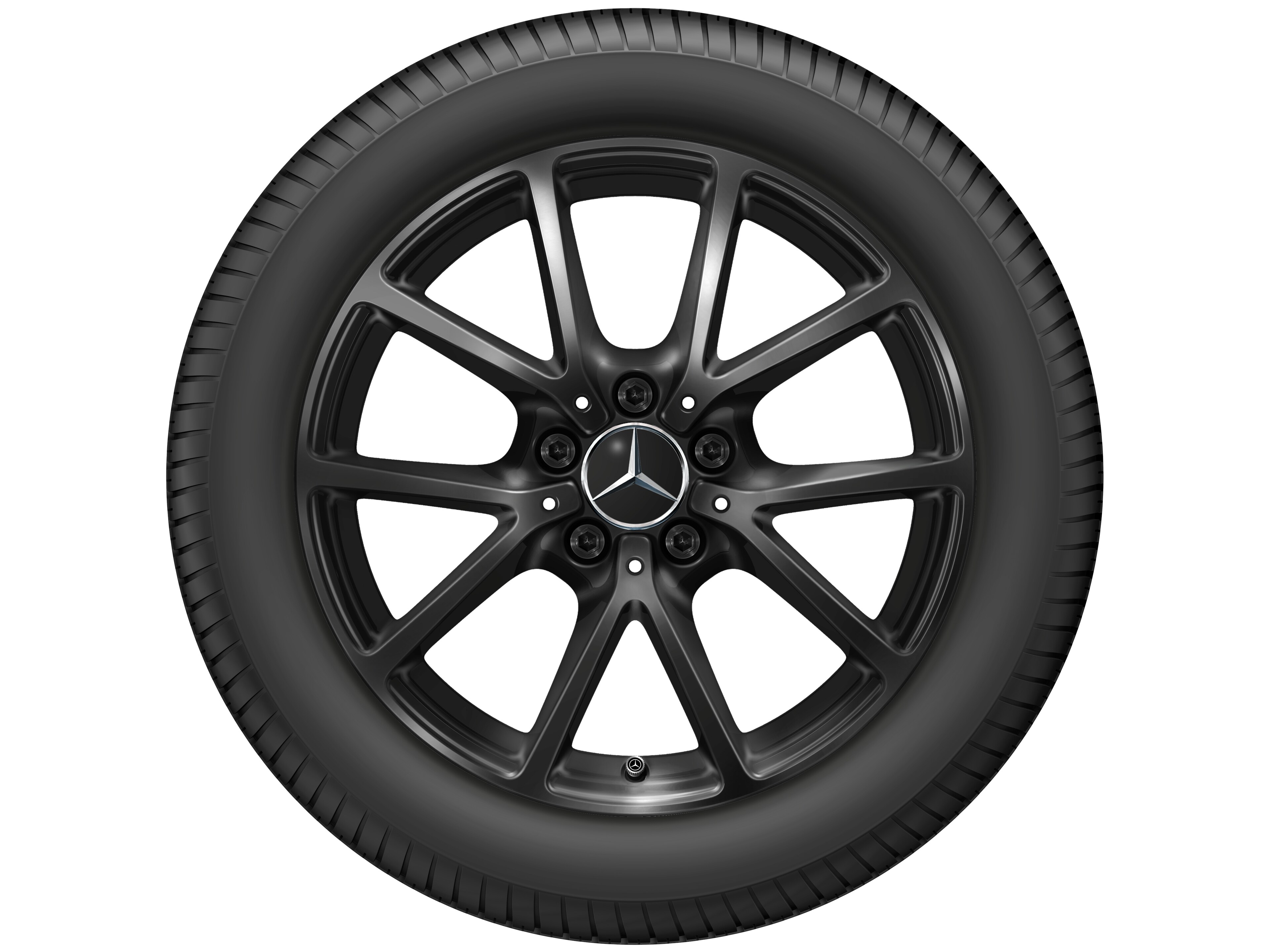 10-Speichen-Rad, 43,2 cm (17 Zoll) - 8 J x 17 ET 58, schwarz