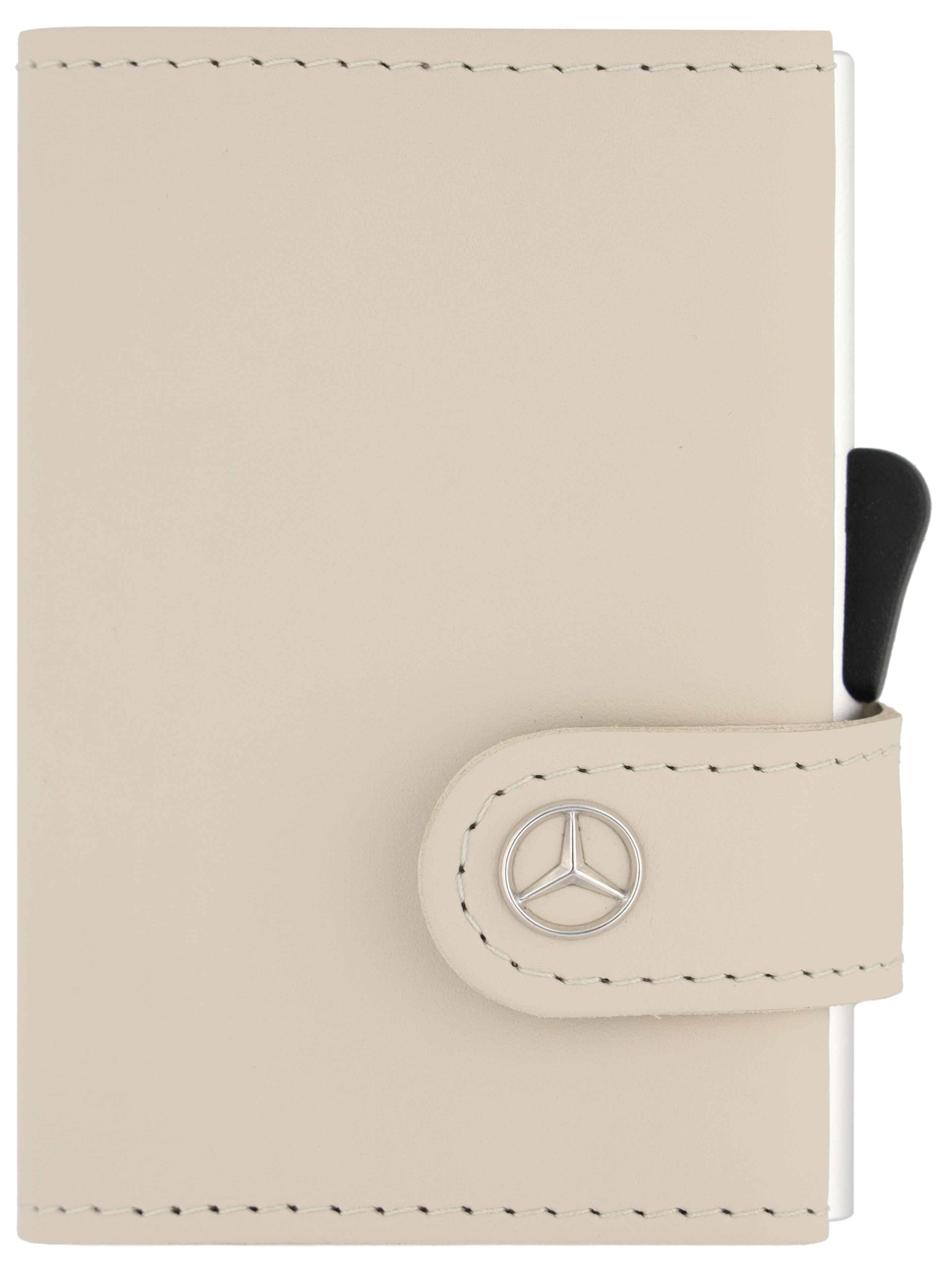 Mini-porte-monnaie, Upcycling - beige macchiato, Cuir de veau